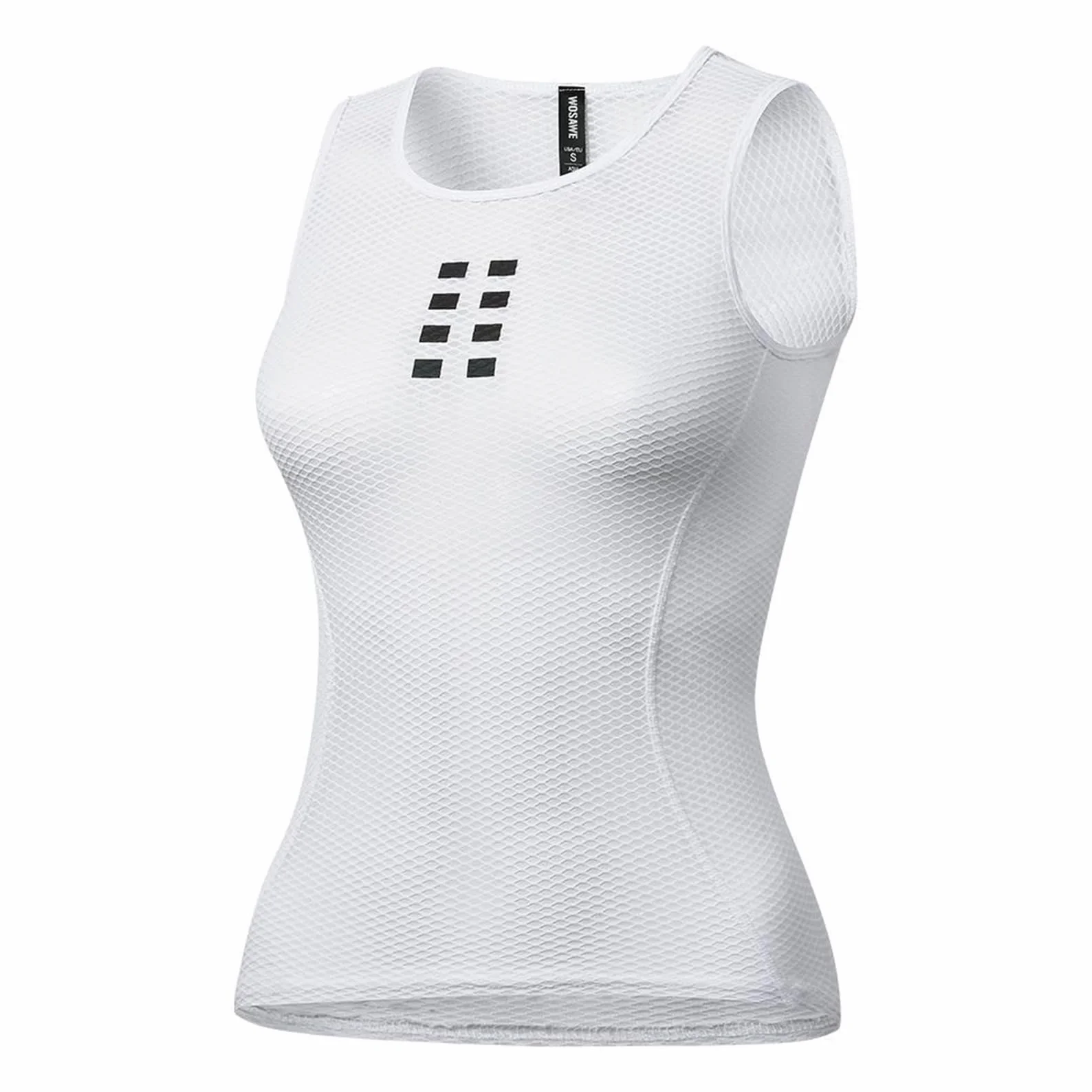 Gilets sans Manches à séchage Rapide pour Femmes, Couche Base Sport, Compression, Cyclisme, Maille Respirante, Course à Pied, Maillot Corps, Blanc