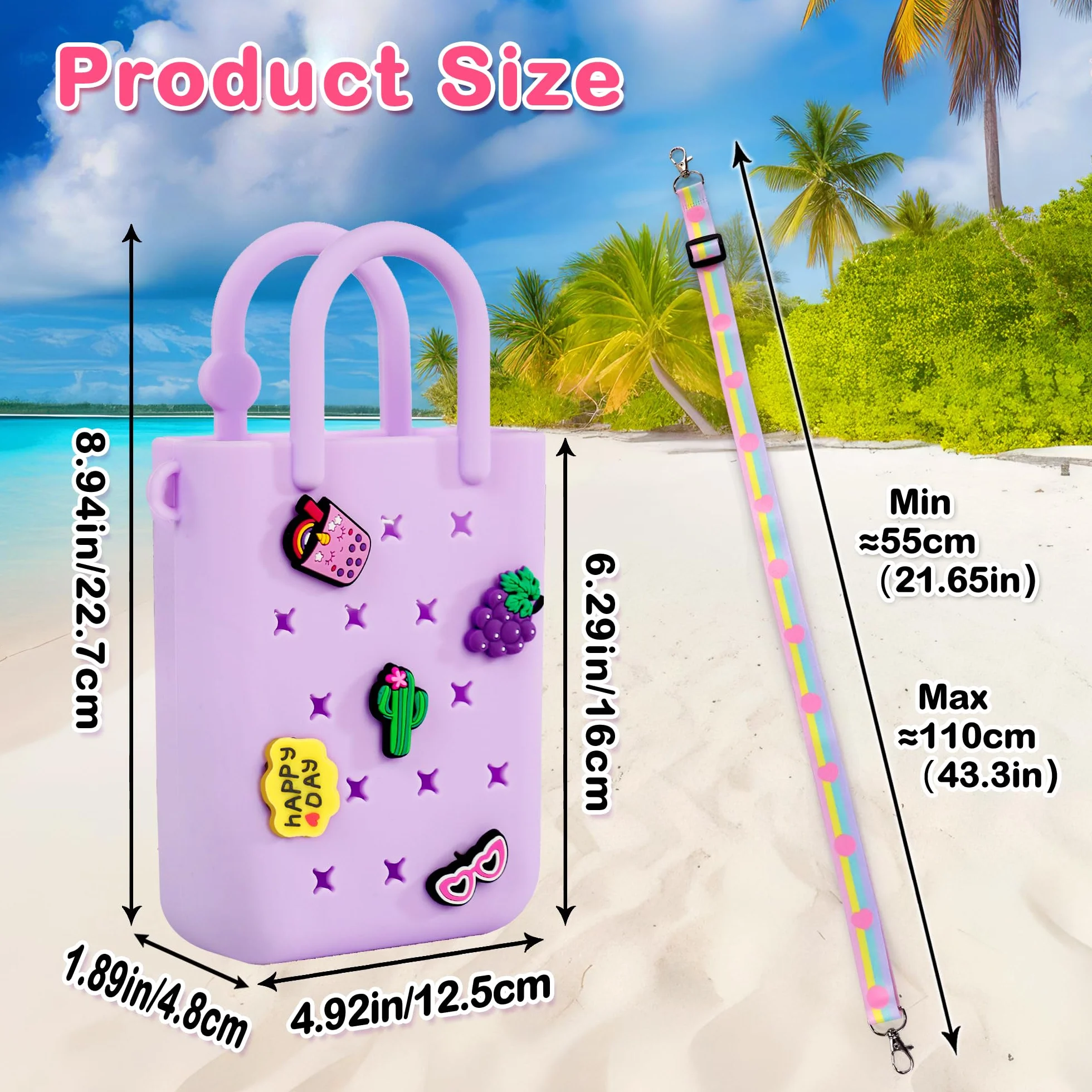 Oudizz Mini sac fourre-tout en caoutchouc