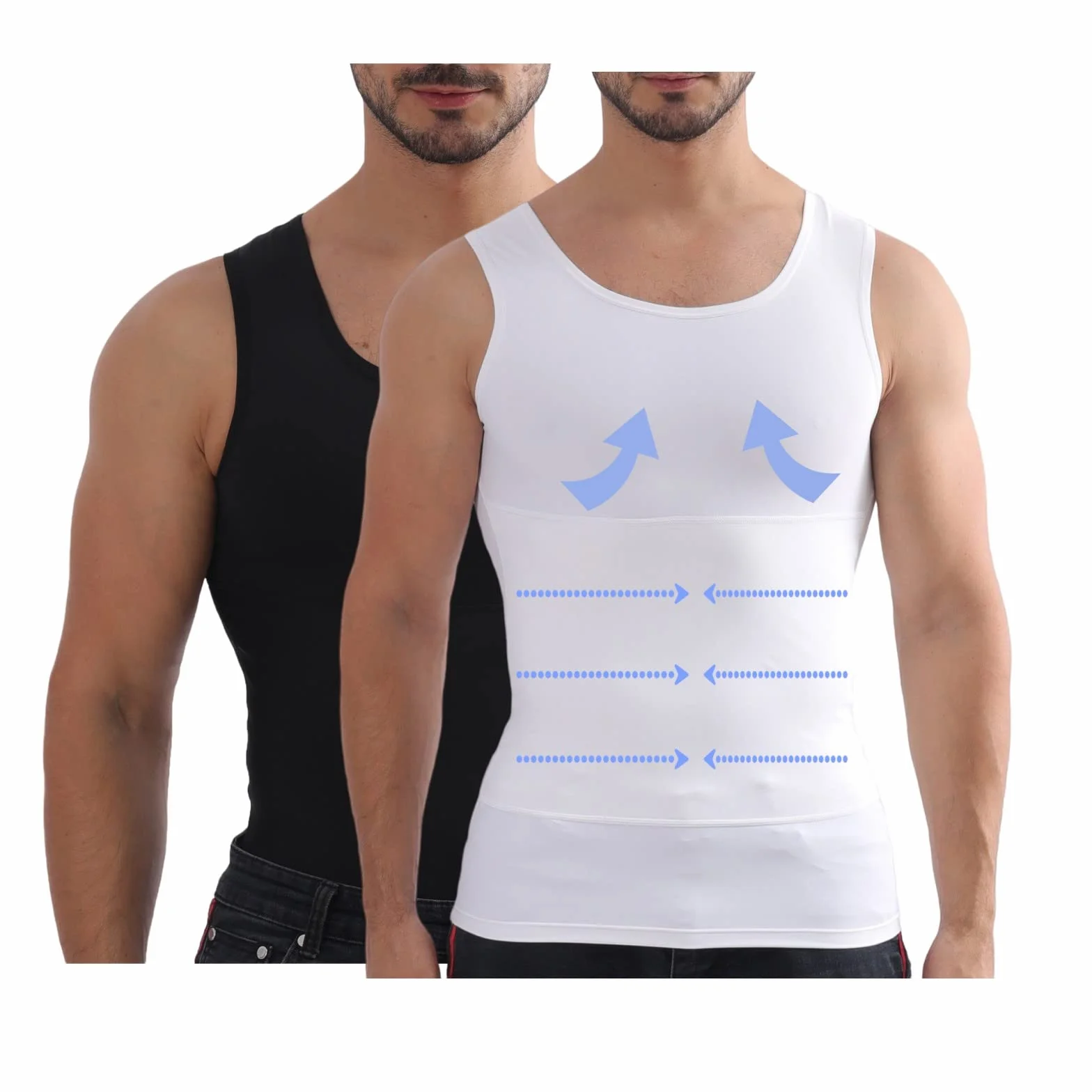 Maillot de corps amincissant pour homme - Contrôle du ventre - Compression - Gynécomastie