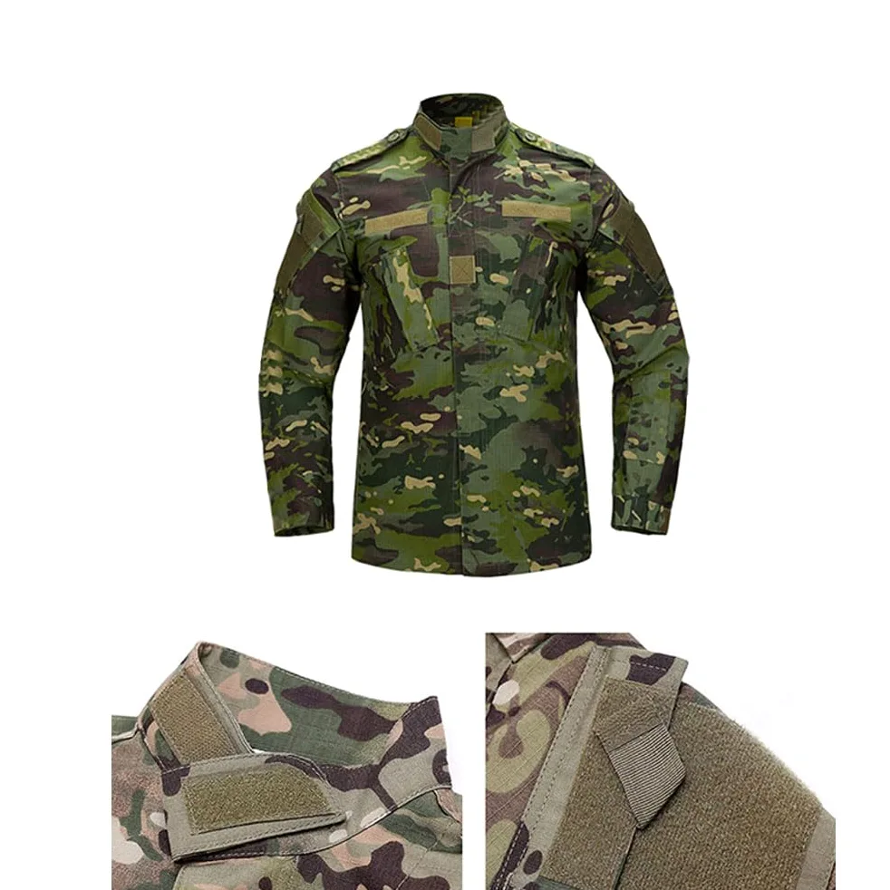 Homme 2 Pièces Tactique de Costume Vêtements Chaud Veste Impermeable Manteau Hiver Uniforme Militaire Blouson de Combat et Camouflage Cargo Pantalon pour Camping