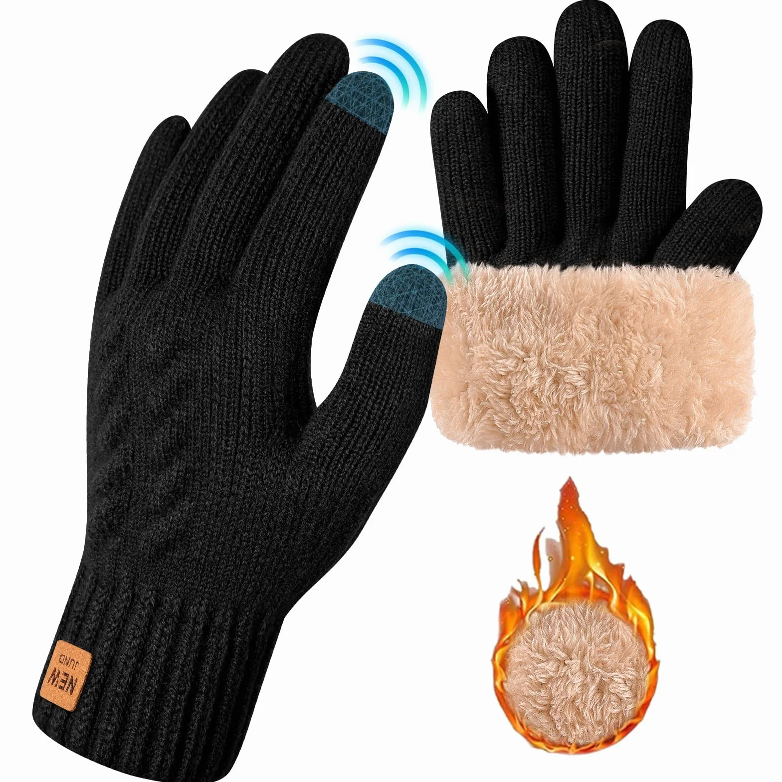 Svanco Gants Femme Hiver Chaud Tactile, Gants Thermique Anti Froid, Doublure en Polaire, Convient pour le Équitation, Jogging, Randonnée