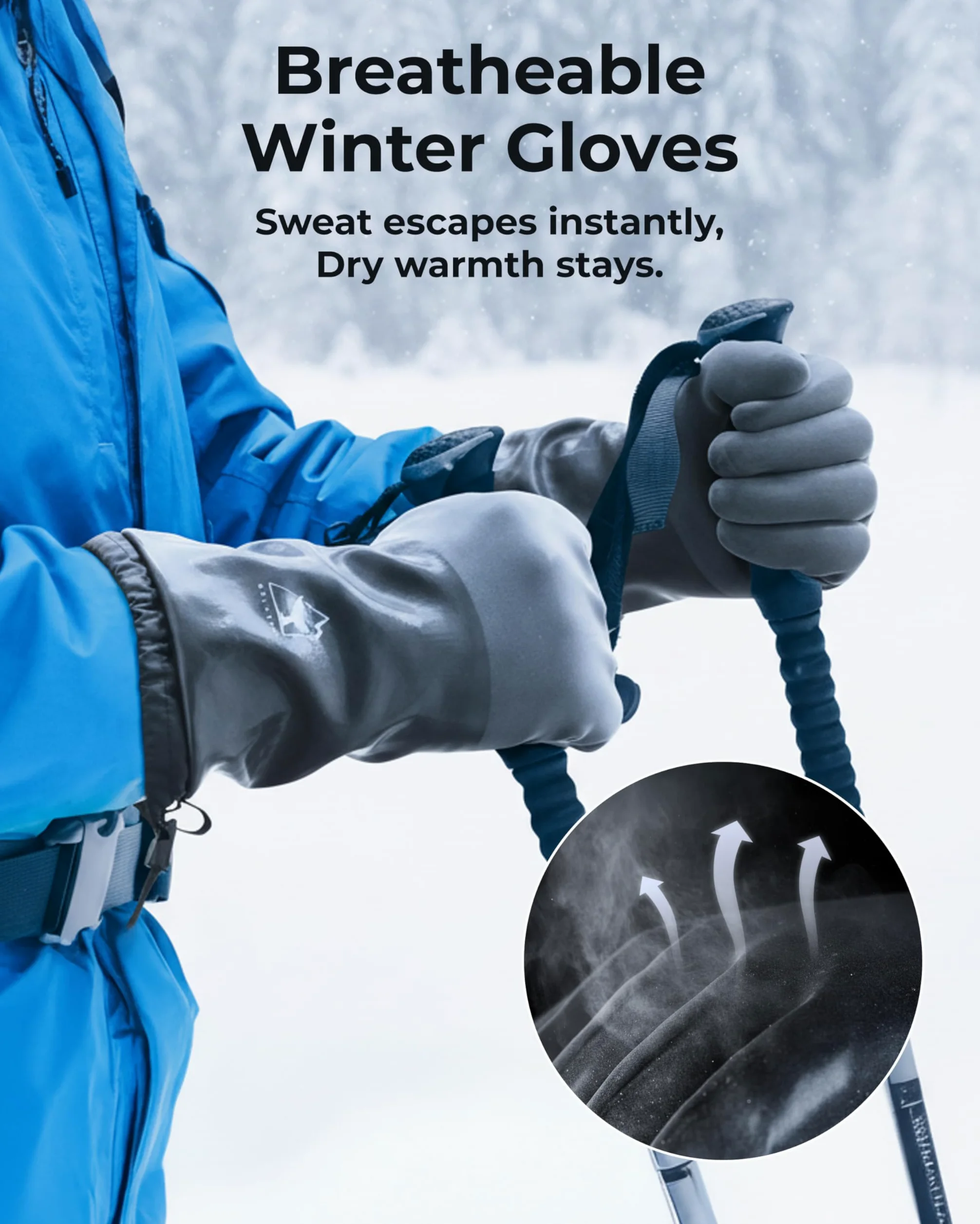 toolant Balaena Gants d'hiver imperméables avec poignée – Gants de congélation pour travail léger et aventure en plein air, randonnée, agriculture, camping, ski, taille XL