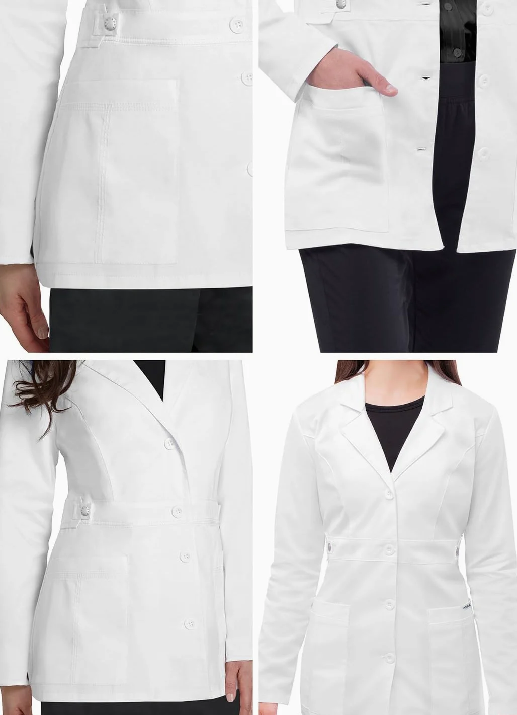 Adar Blouse Laboratoire Femme - 71cm avec Ceinture de Taille à Pression