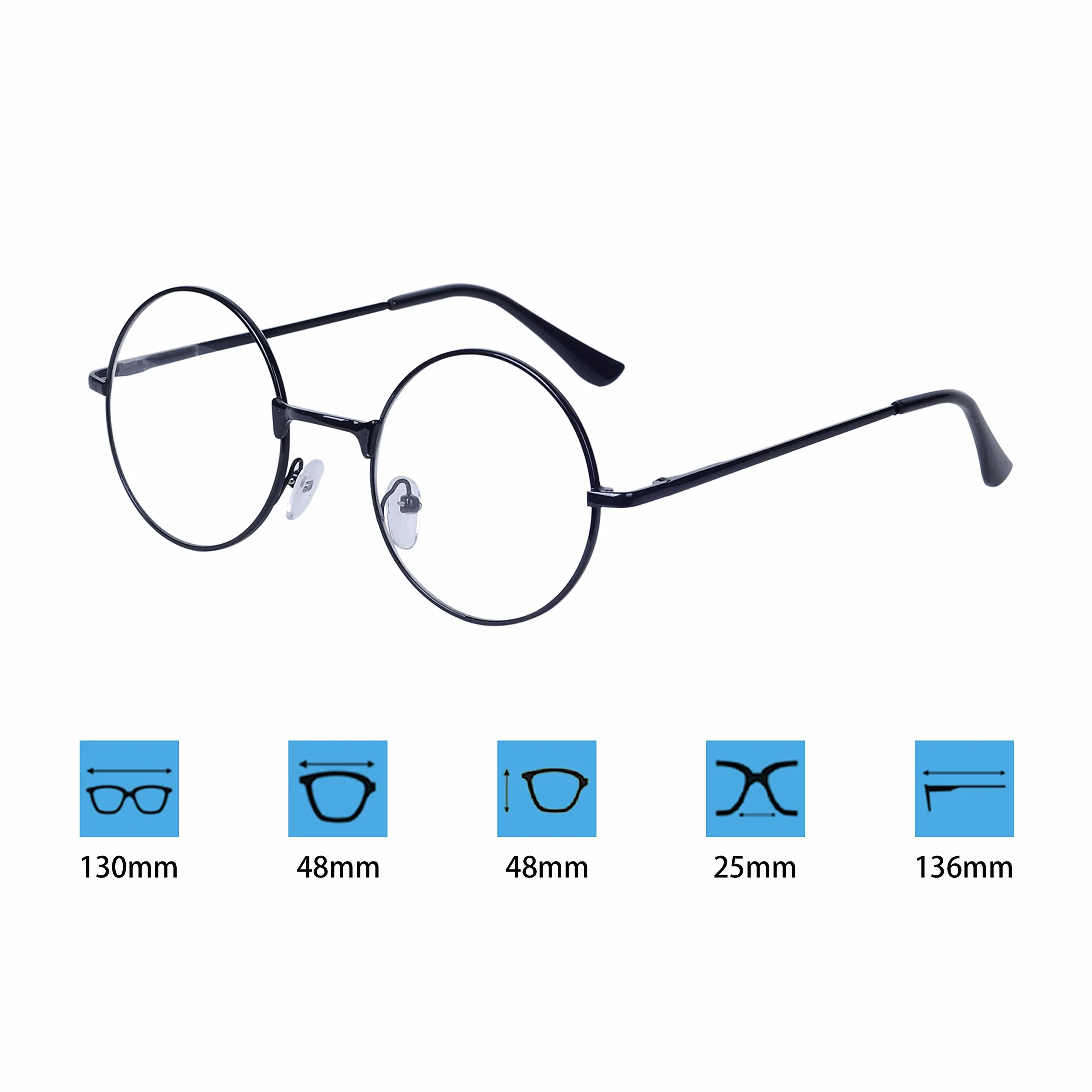 4-Paquet Lunettes de Lecture Femme Homme Rondes Retro Monture Métalliques Lens Transparentes Lunettes pour Lire Presbyte