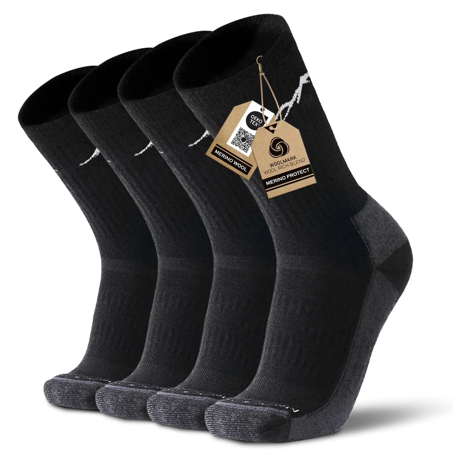 Merino Protect Chaussettes Merinos Homme Chaussettes Chaudes Douces Chaussette prévention des odeurs pour Randonnée Chasse Cyclisme