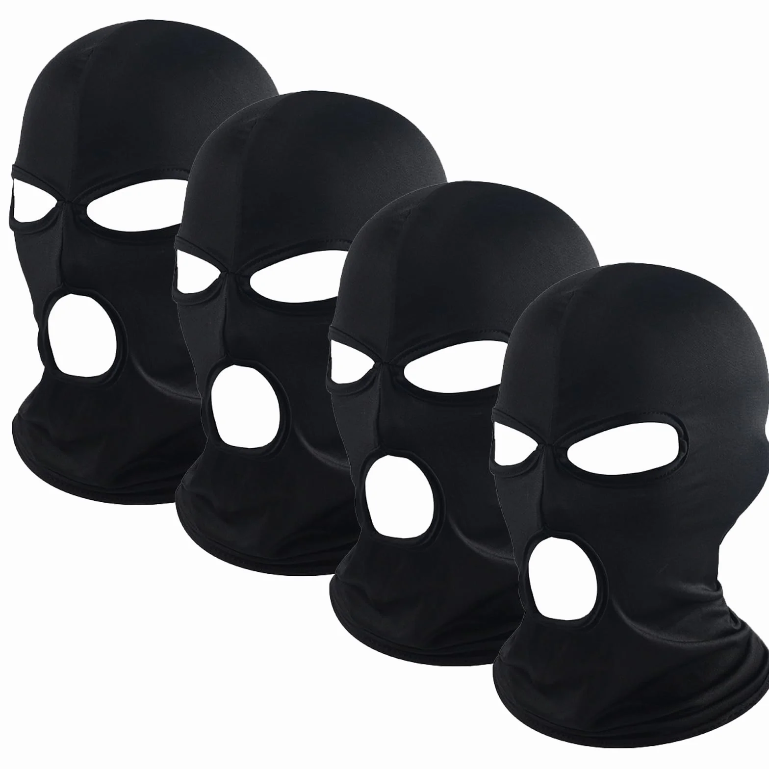 4 Pièces Cagoules à 3 Trous, Cagoule Masque de Ski pour Hommes Femmes, Skimask, Masque de Moto, Cagoule de Visage Comple, Coupe-Vent, Protection UV