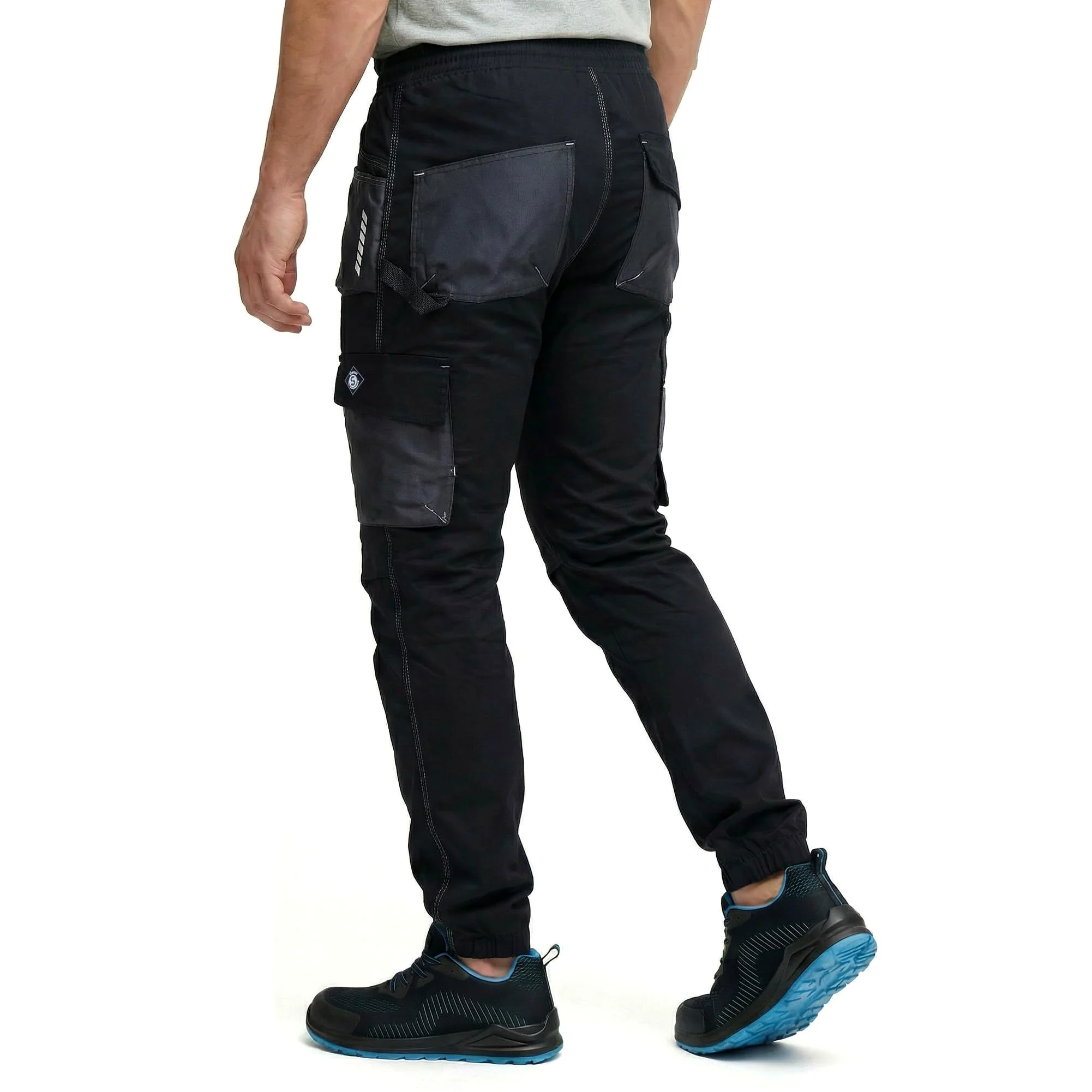 DINOZAVR Revolt Sport Pantalon De Travail Homme - Pantalon Homme Sportif en Matière Extensible avec Élasthanne, Triple Couture, Détails Réfléchissants, Ceinture Élastique