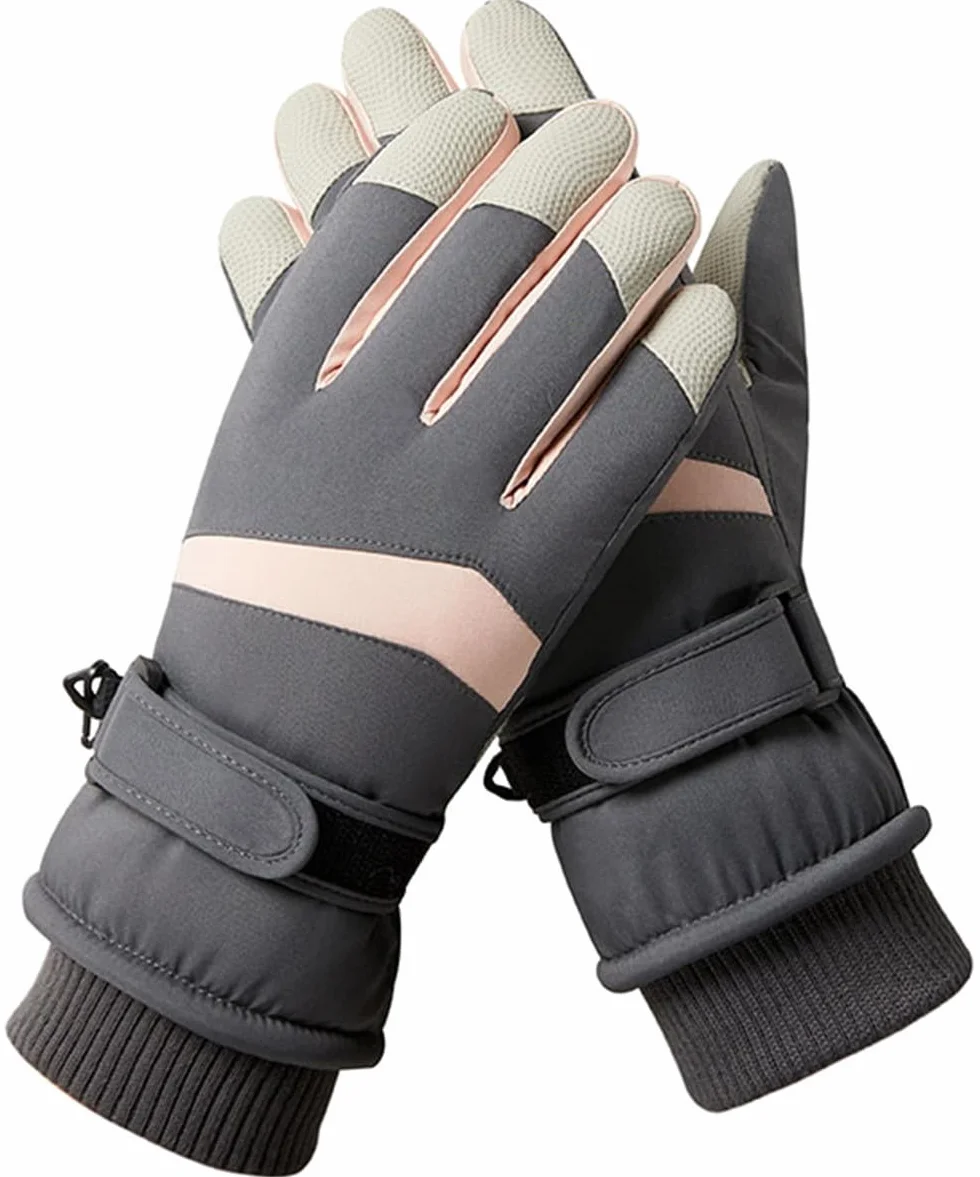 Gants de Ski Femmes Hiver Imperméable Tactile Chaud Polaire