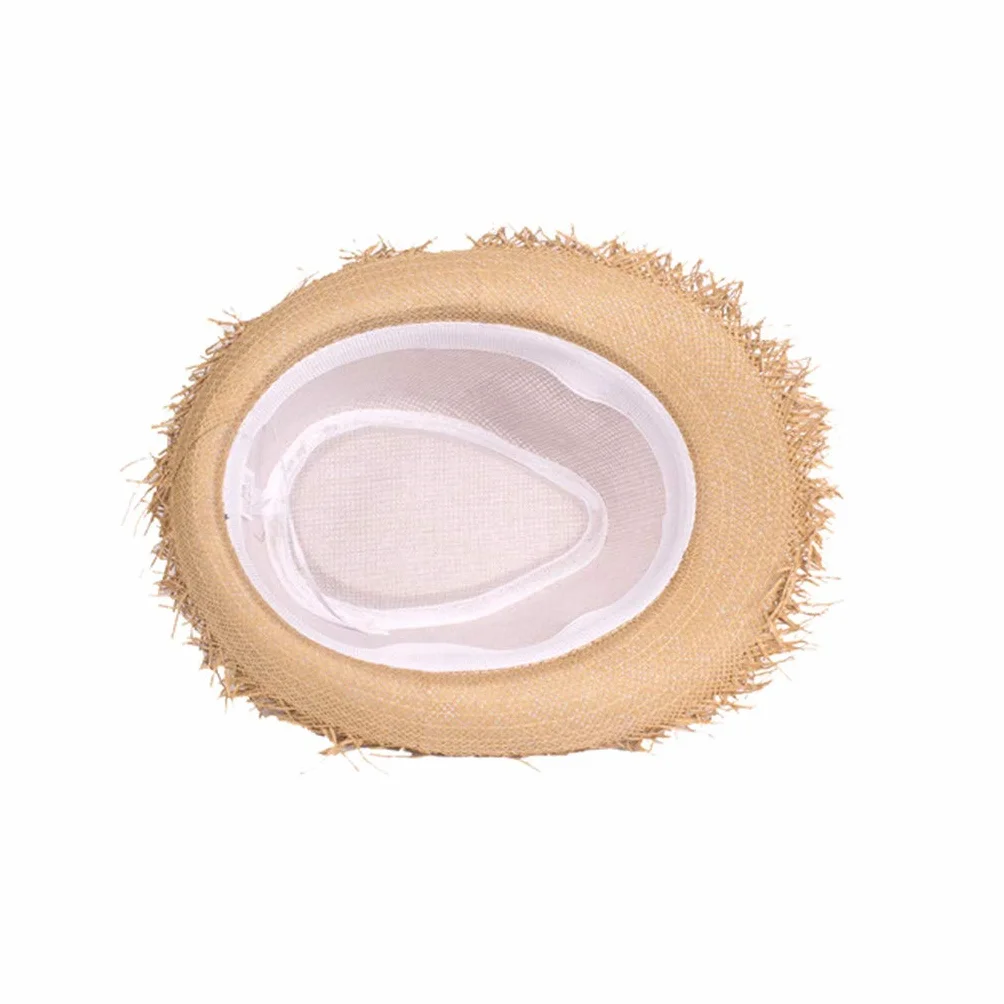 Chapeau de paille pour homme bord large tressé casquette plage visière été jazz Hawaii