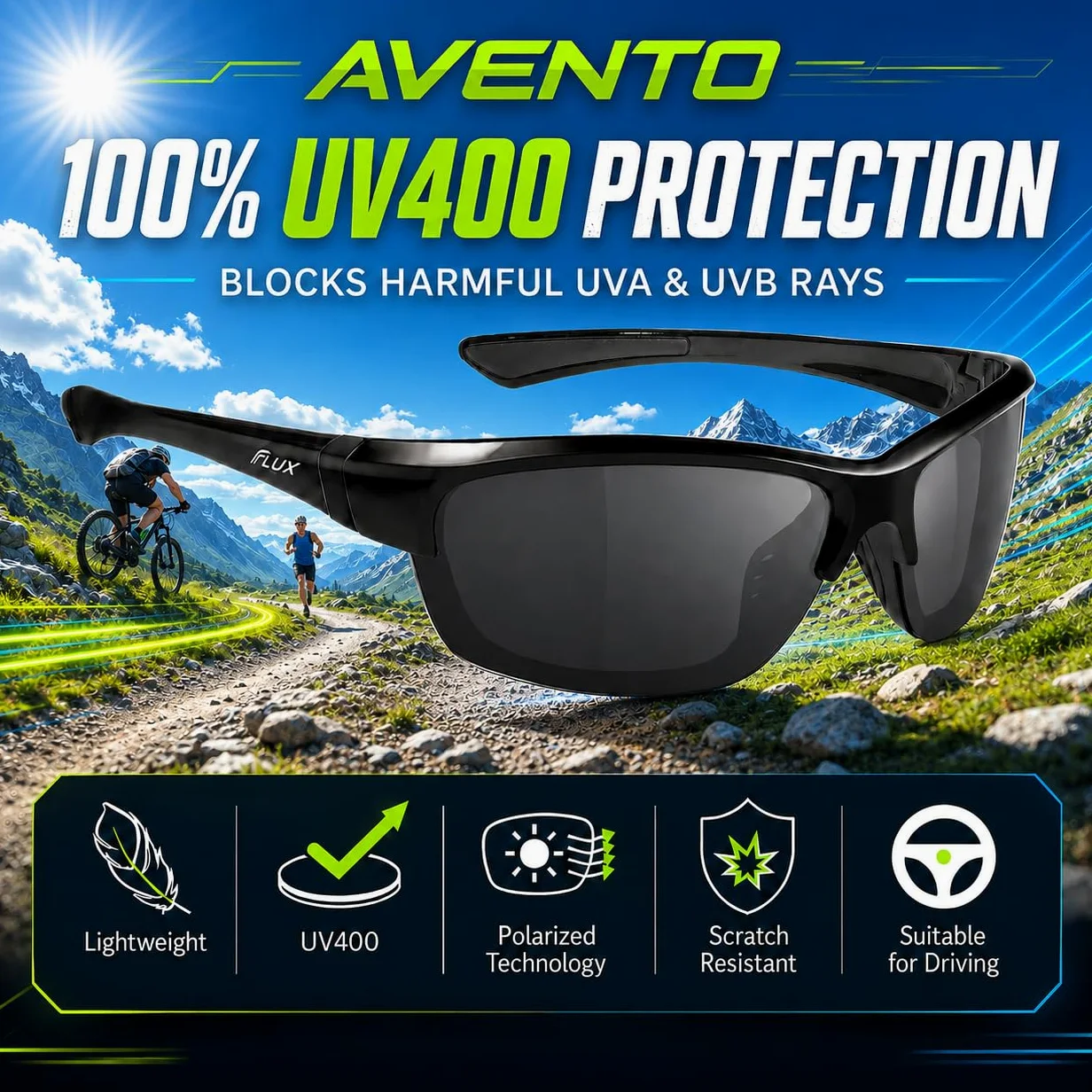 ICECUBE Avento Lunettes de Soleil Polarisées UV400 Conduite Homme Femme