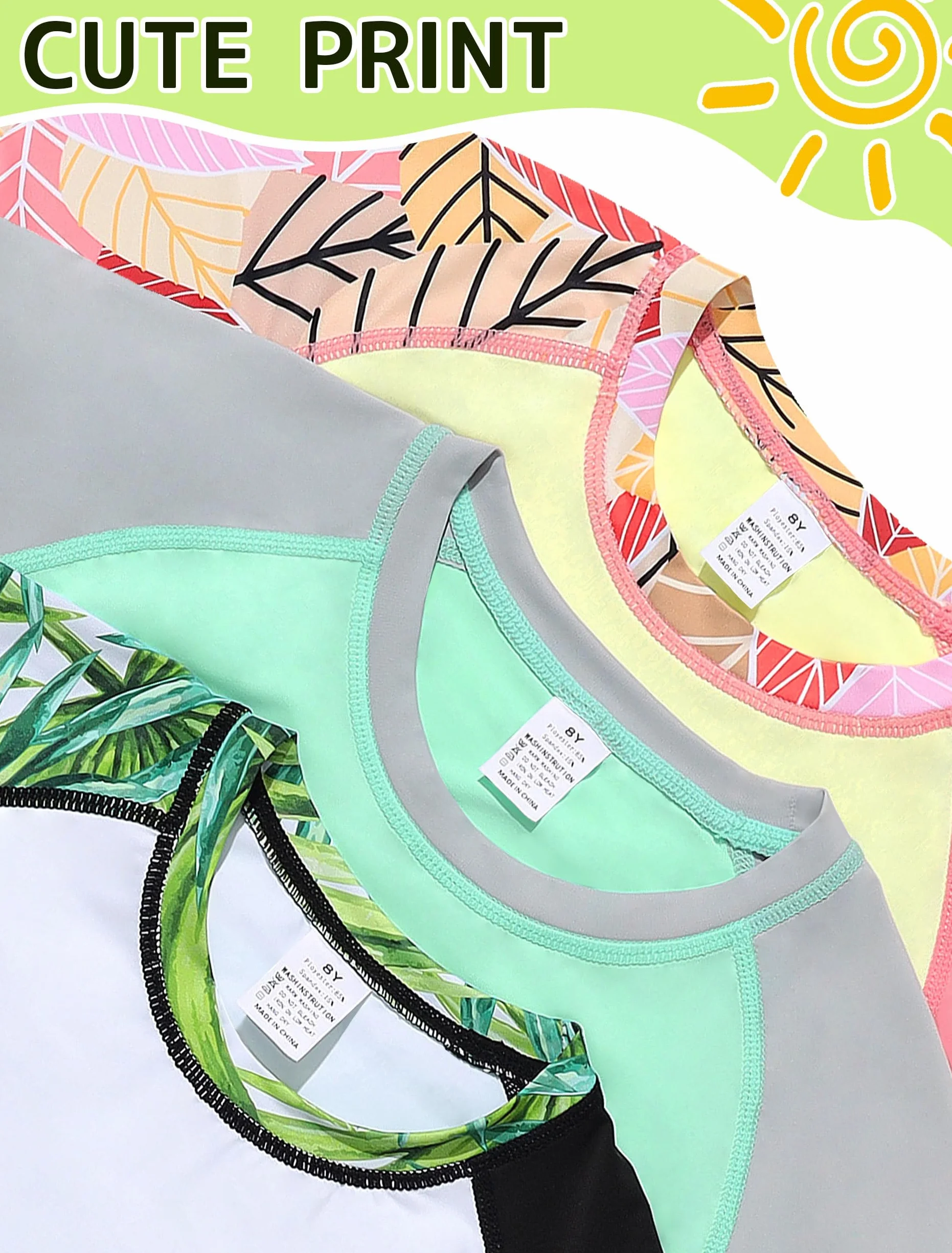 ANGEL CITIZ Rashguard Enfant Garçon Manches Courtes Haut de Maillot de Bain Anti-UV UPF 50+ Séchage Rapide Chemise Natation pour 8-12 Ans Adapté à la Natation Plage Piscine