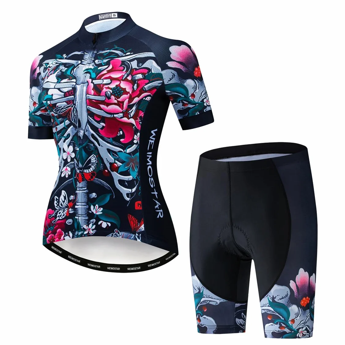 Hotlion Maillot de cyclisme à manches courtes avec poche pour femme