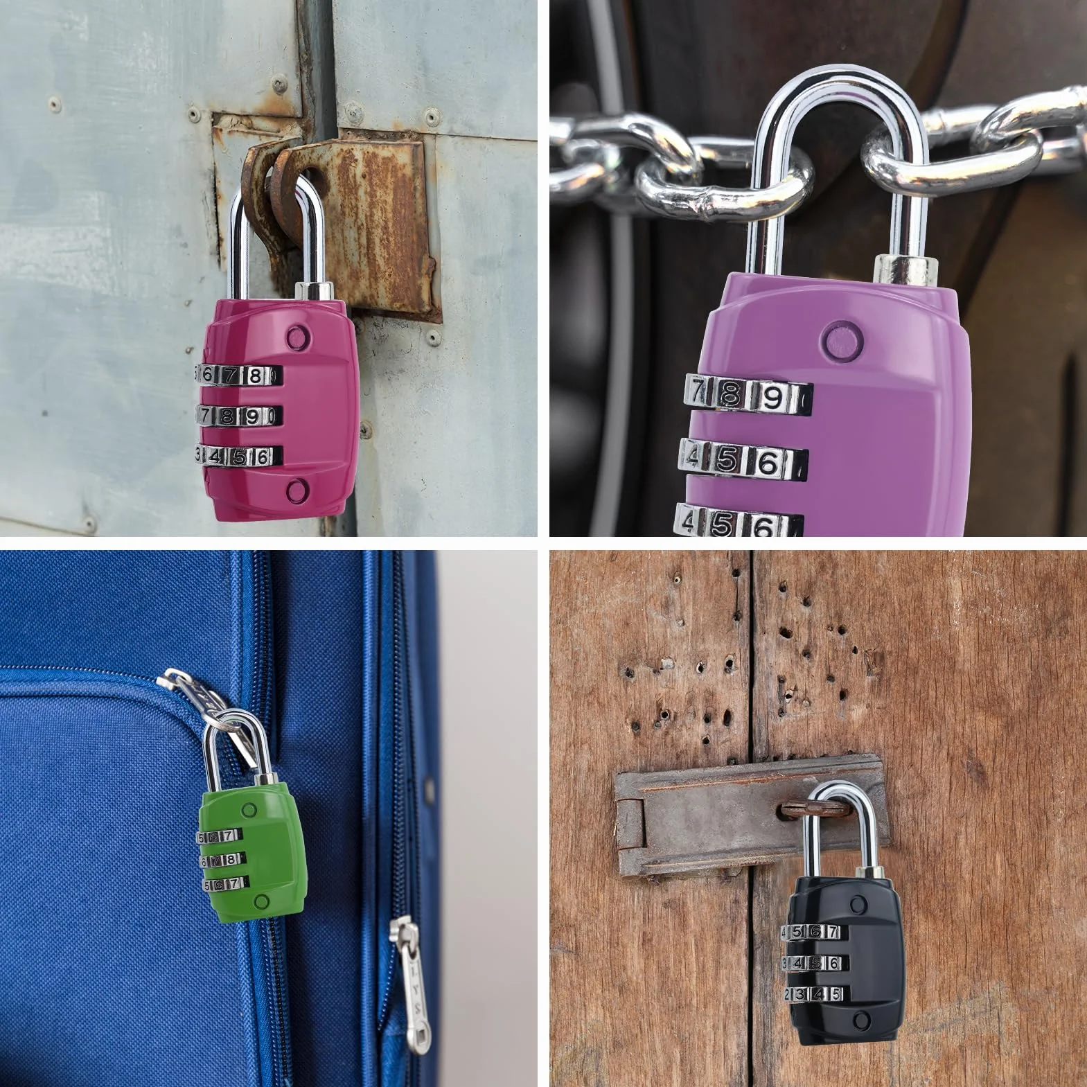 Cadenas à Code Combinaison Métal 3 Chiffres pour Valise Avion Casier Gym
