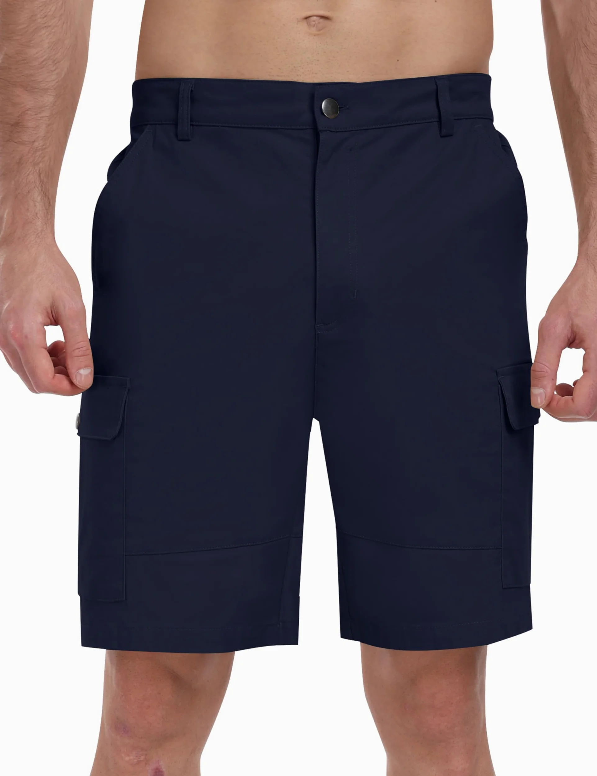 JINSHI Shorts Cargo Homme Coton Bermuda Décontracté d'été Léger Pantalon Court d'extérieur Randonnée avec Plusieurs Poches