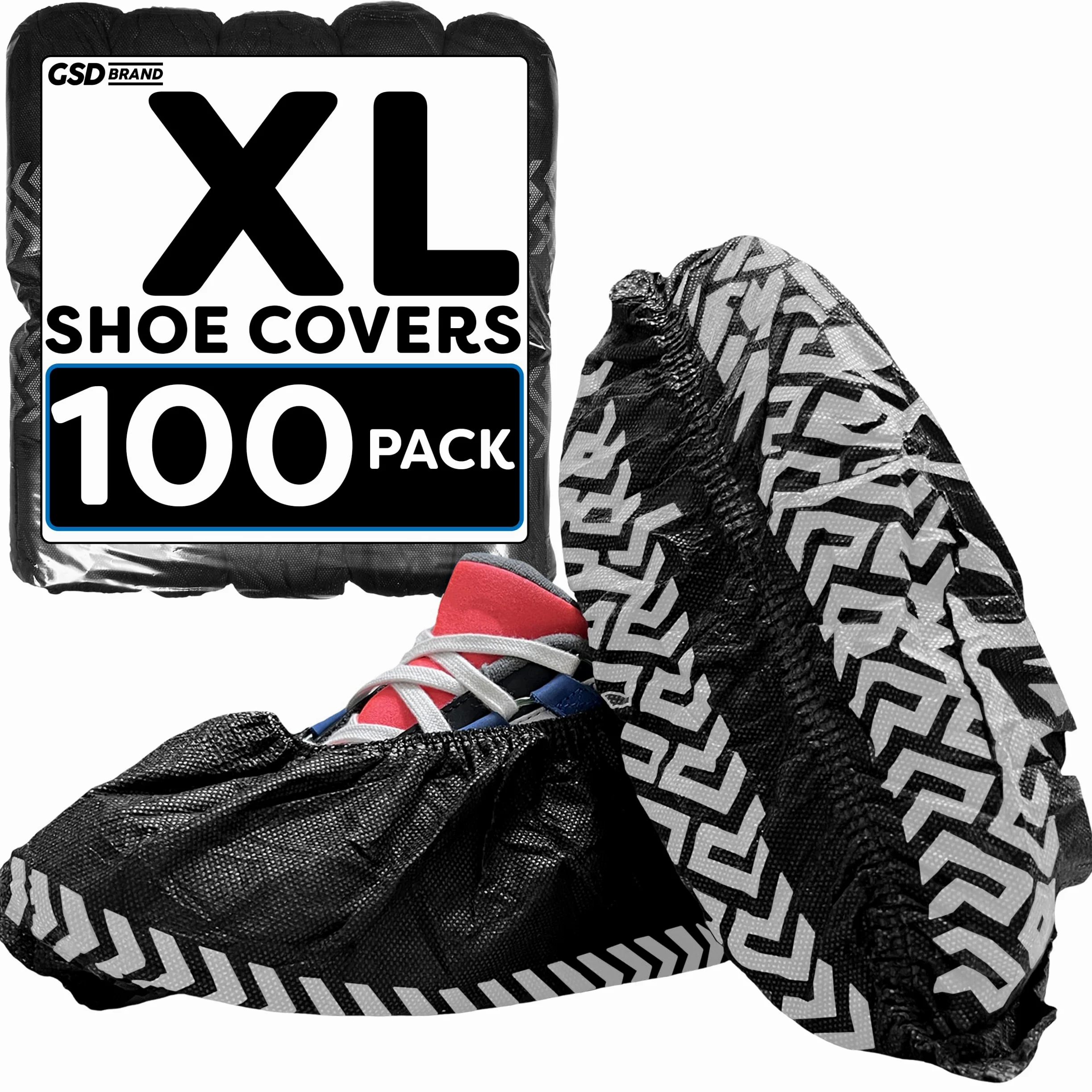 Lot de 100 couvre-bottes et chaussures jetables antidérapants et résistants à l'eau pour l'intérieur - Bottes durables de qualité supérieure avec semelles antidérapantes - Pour homme et