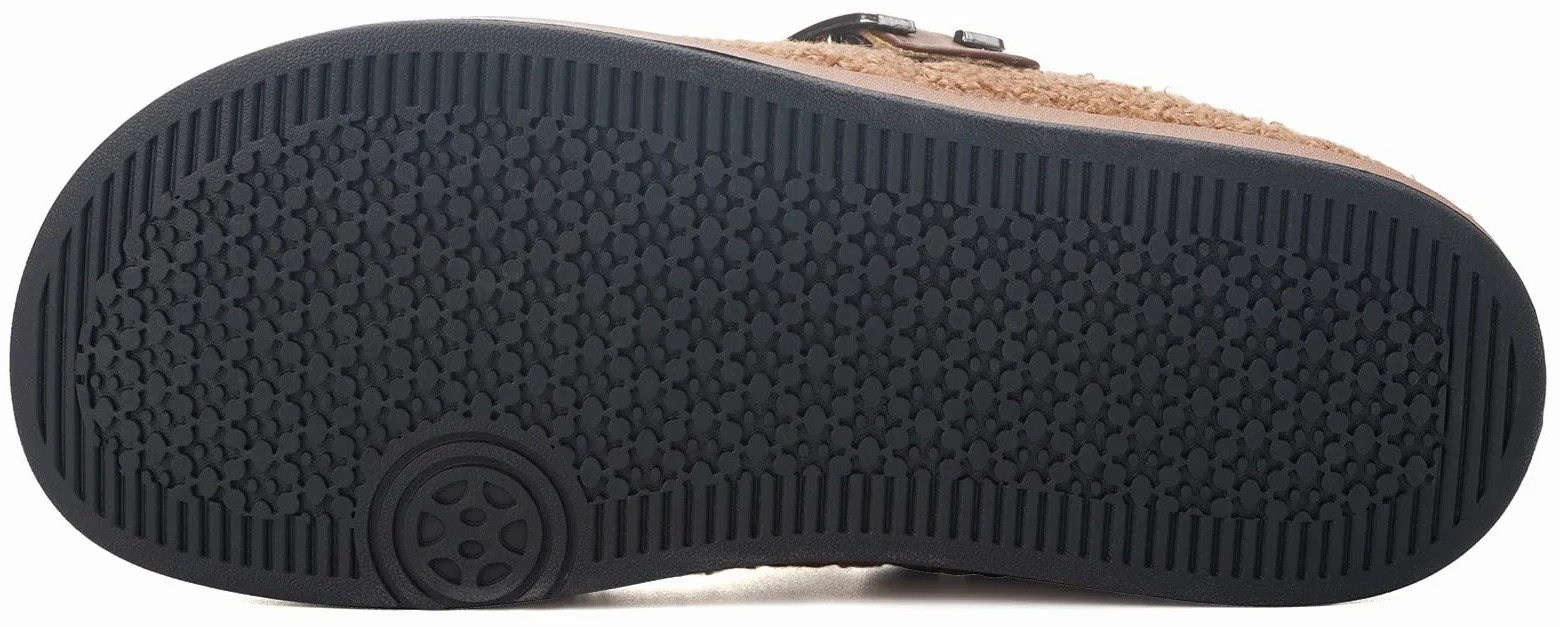 Sisttke Chaussons Sabots Chaude Fourrure Hiver Femmes Hommes Pantoufles | Doublure en peluche,Confort ,Antidérapant,Chaussures de Jardin,parfait pour la maison et le extérieur.