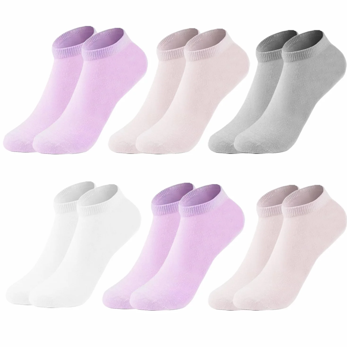 Libella Lot de 6 Chaussettes Courtes Fille Été Socquettes en Coton Uni 100% Confortables et Respirantes pour Enfants 2897