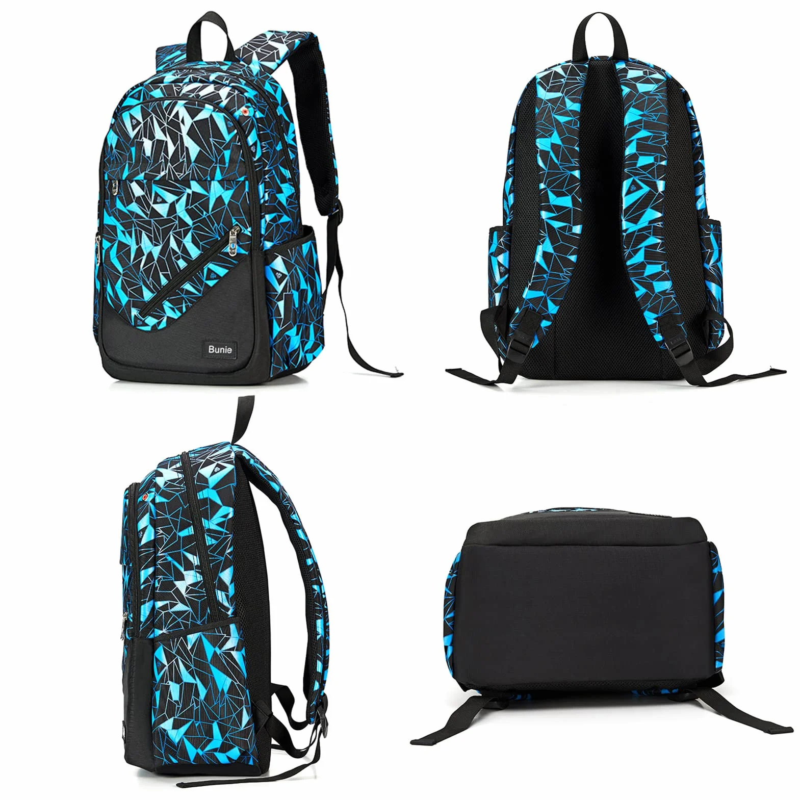 bunie Sac Scolaire Cartable Garcon Primaire Sac à Dos Enfant école Fille Grand Sac de Voyage Bleu
