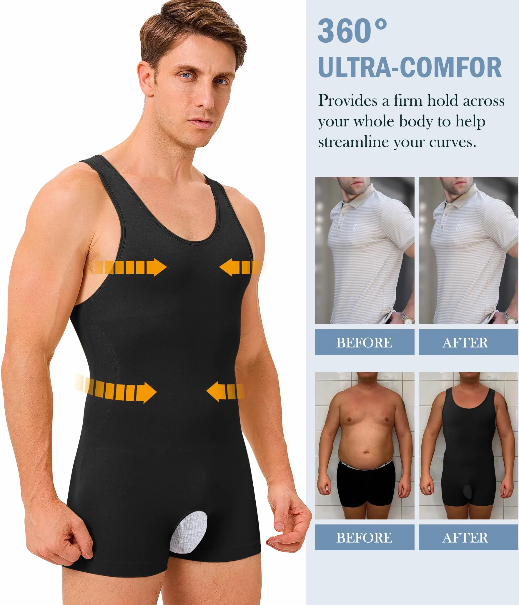 KUMAYES Débardeur Compression Homme Gaine Ventre Plat Homme Maillots de Corps Debardeur Gainant Minceur sous-vêtements sans Couture Body Shaper