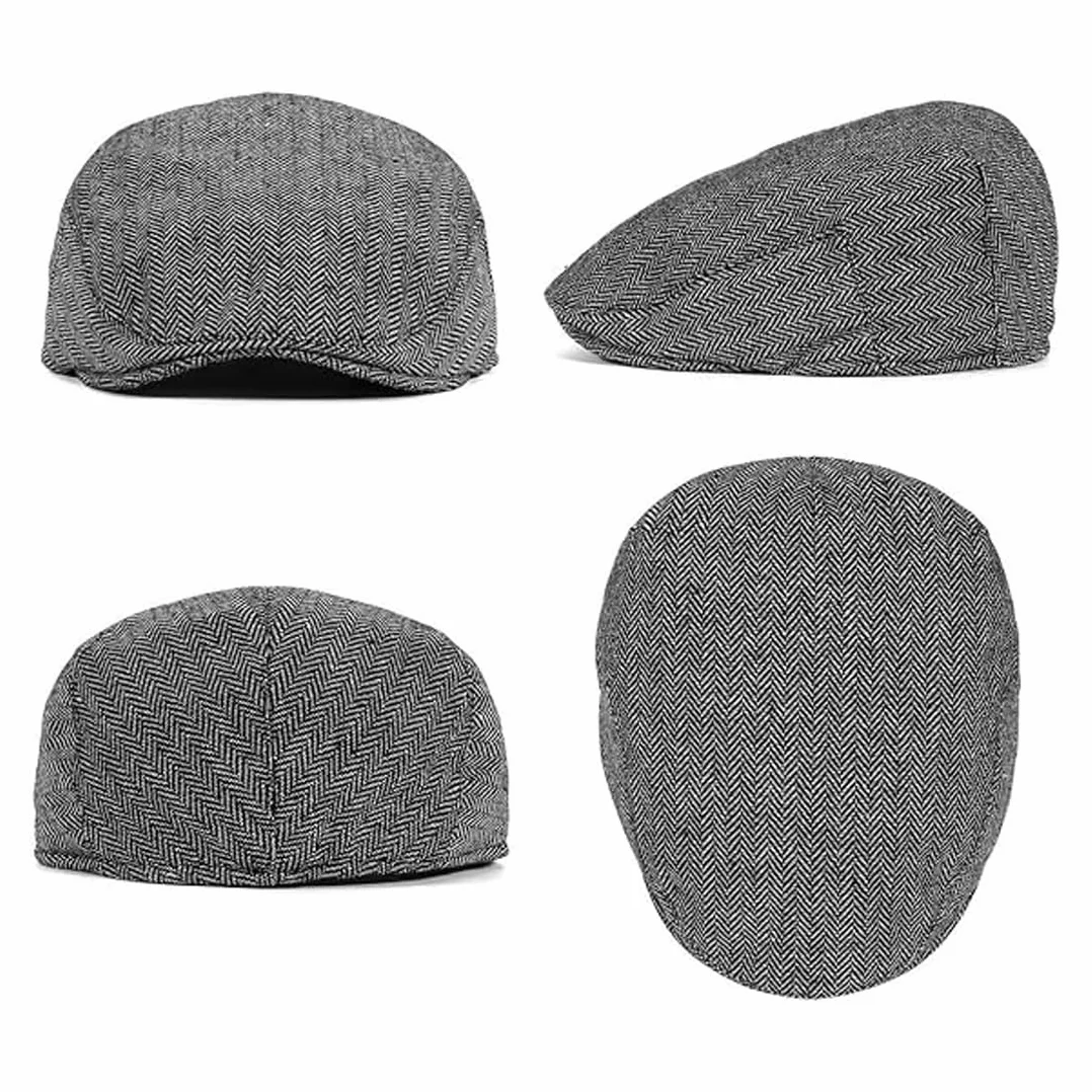 Béret Homme Pur Chanvre Gris Taille Unique Casquette Plate