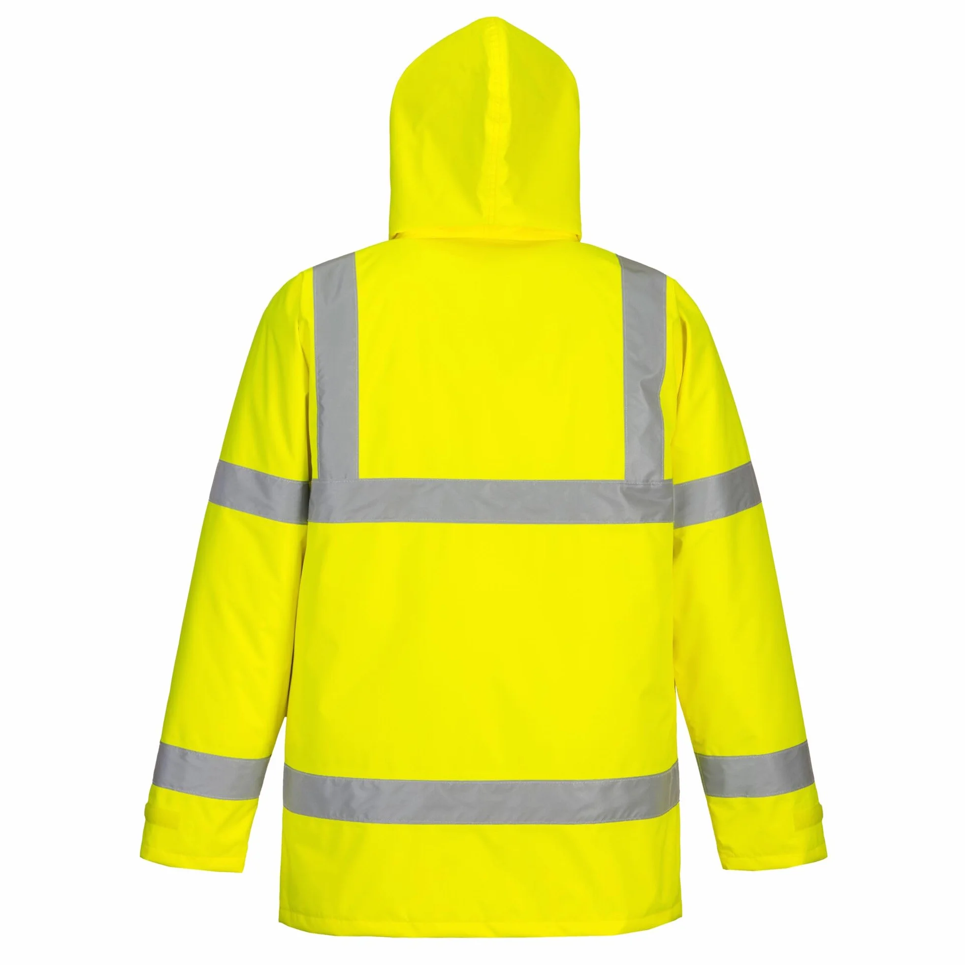 Portwest S460 Parka Imperméable Poche Poitrine Intérieure Haute Visibilité | Jaune, XL, EN ISO 20471 Classe 3, EN 342, Bande Réfléchissante, Poignets Bords Cotes, Zip à Double Curseur, Coupe-Vent