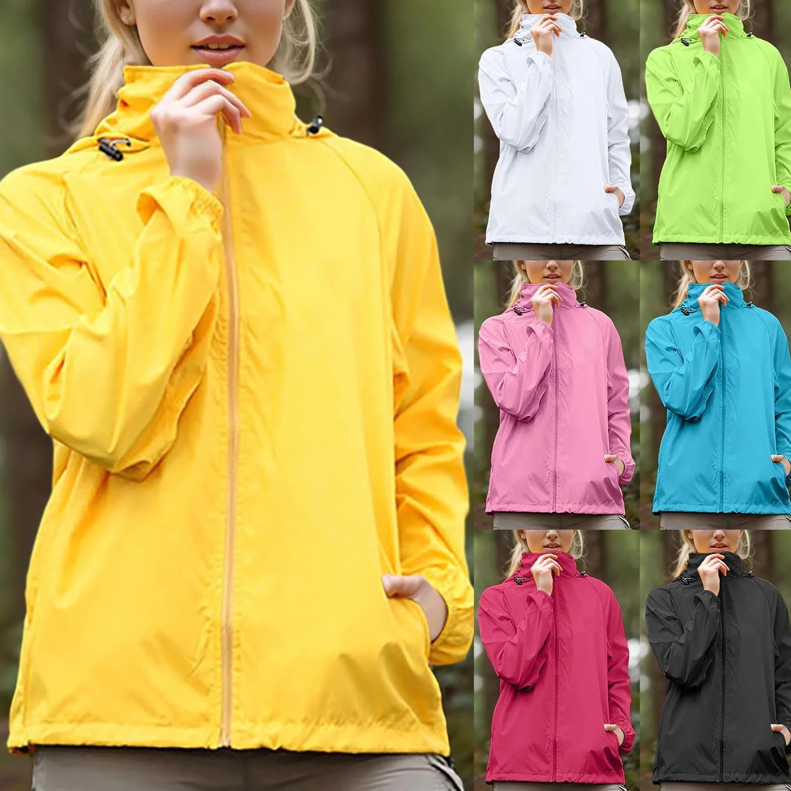 Veste de pluie imperméable coupe-vent pliable femme Elegant