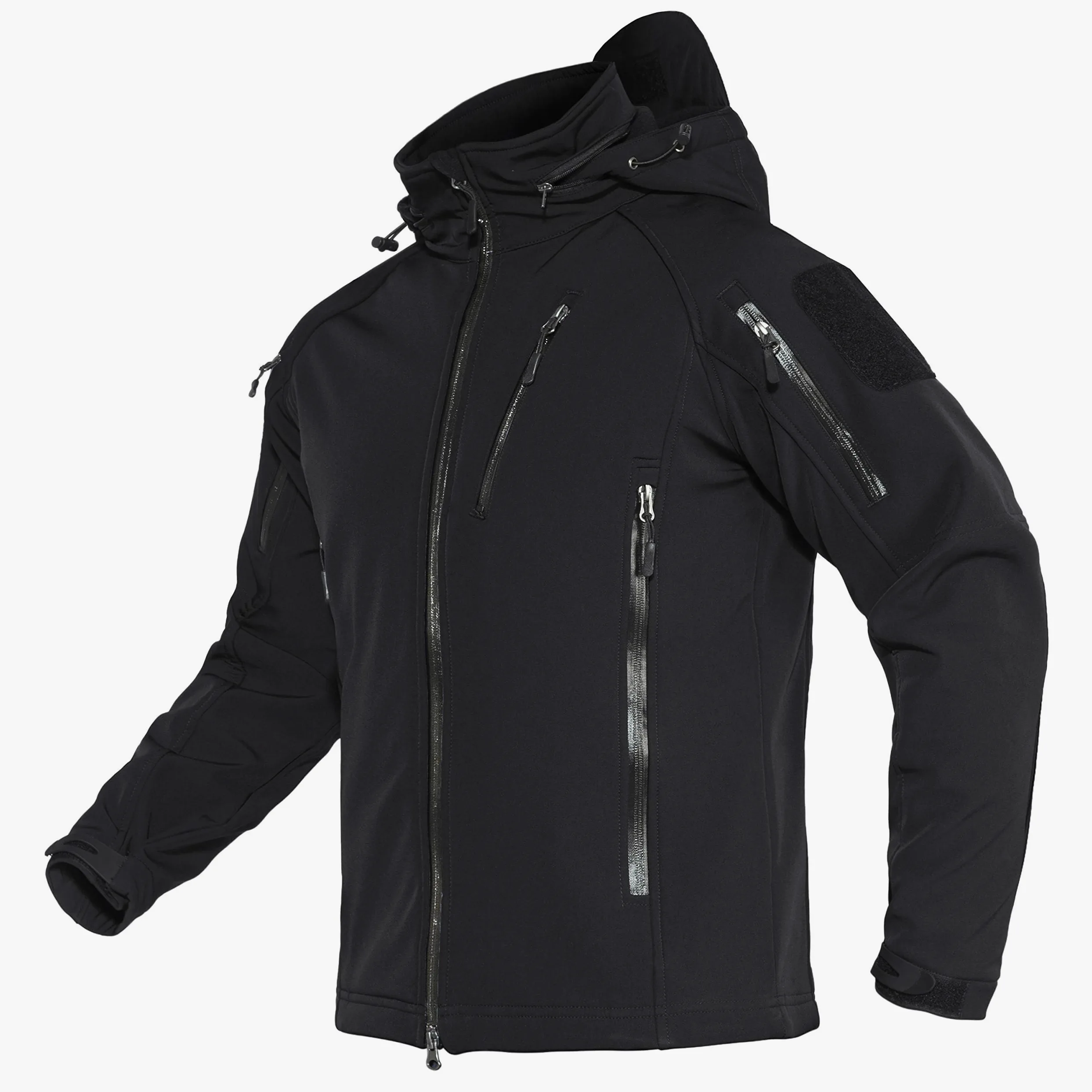 TACVASEN Veste Imperméable pour Homme Veste Softshell de Travail Blouson Tactique Militaire avec Poches Zippées