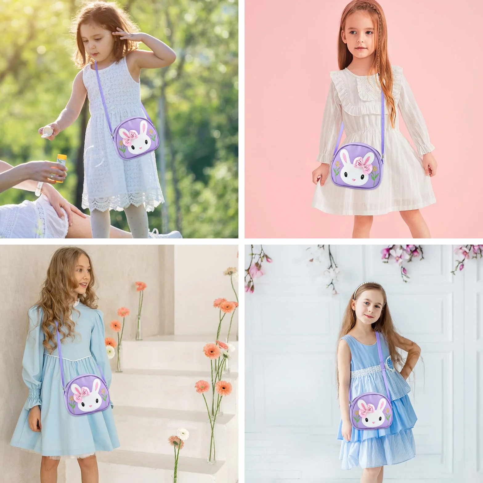 Sac à Main Fille Lapin, Sac a Main Enfant, Sac a Main Petite Fille, Bandoulière Réglable, Sac Petite Fille pour Enfants