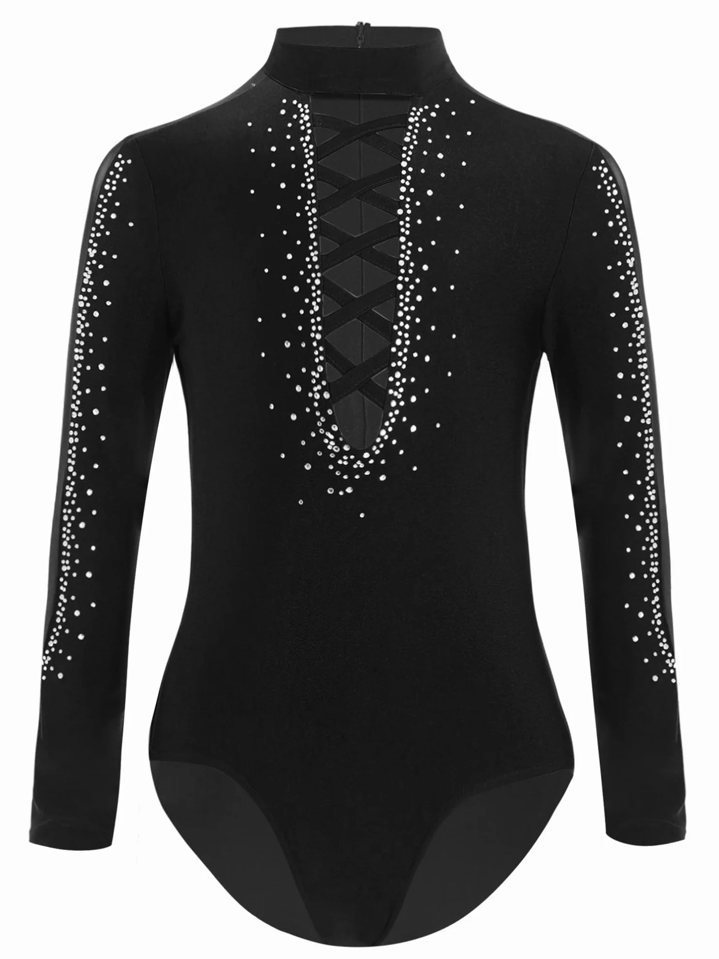 ranrann Enfant Garçon Justaucorps Gymnastique Strass Manches Longues Bodysuit Danse Patinage Tenue