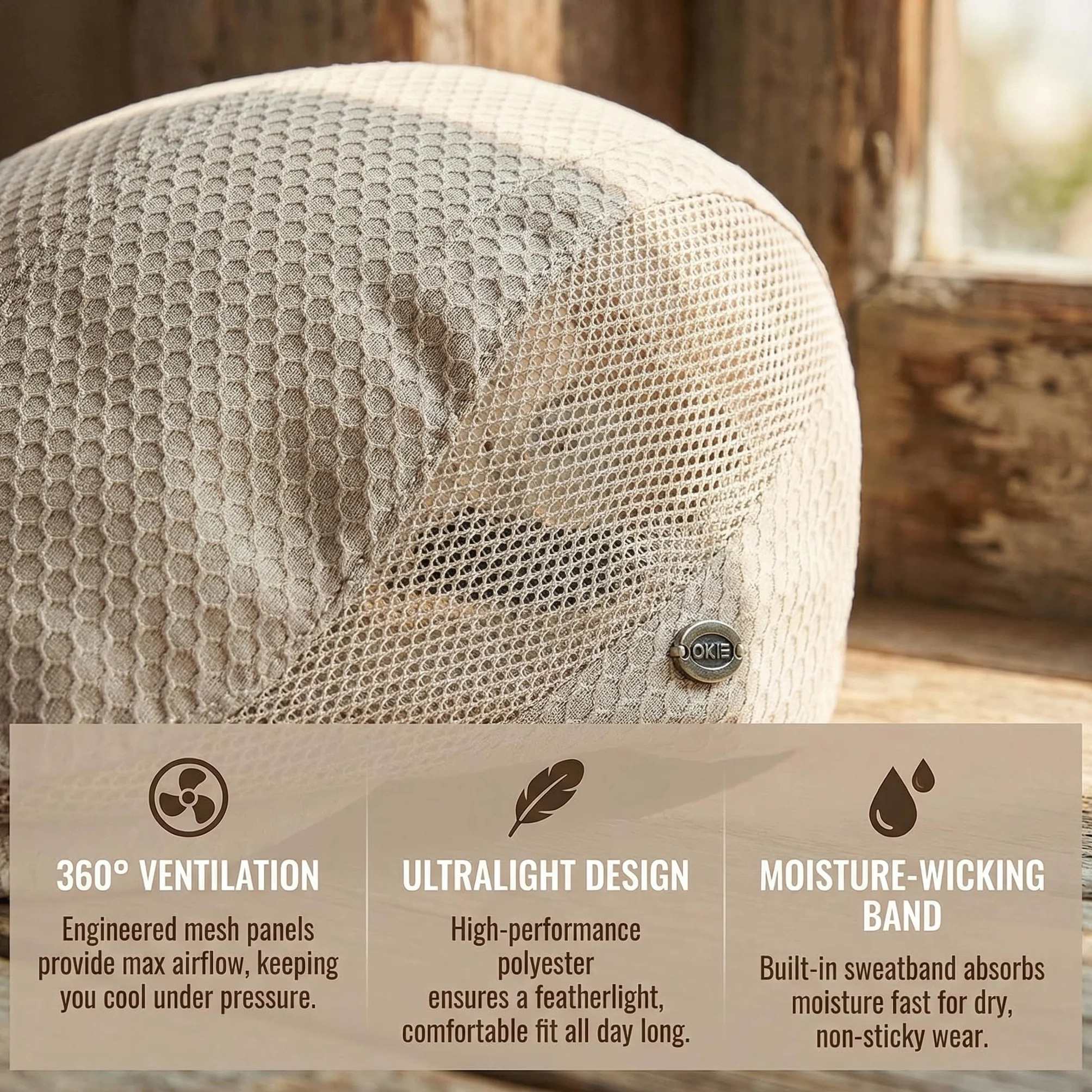 YAMEE Casquette plate homme respirante été taille 55-59 cm