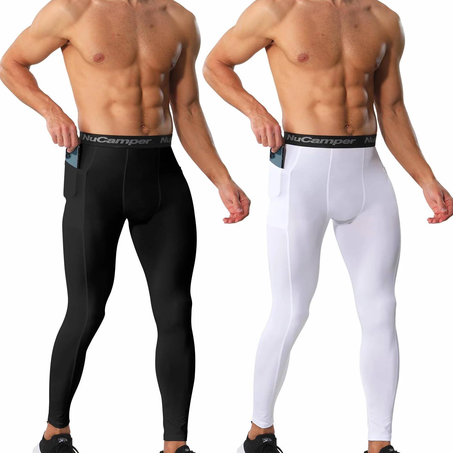 NuCamper Legging Homme Sport, Collants de Compression à Séchage Rapide pour Running Fitness Gym