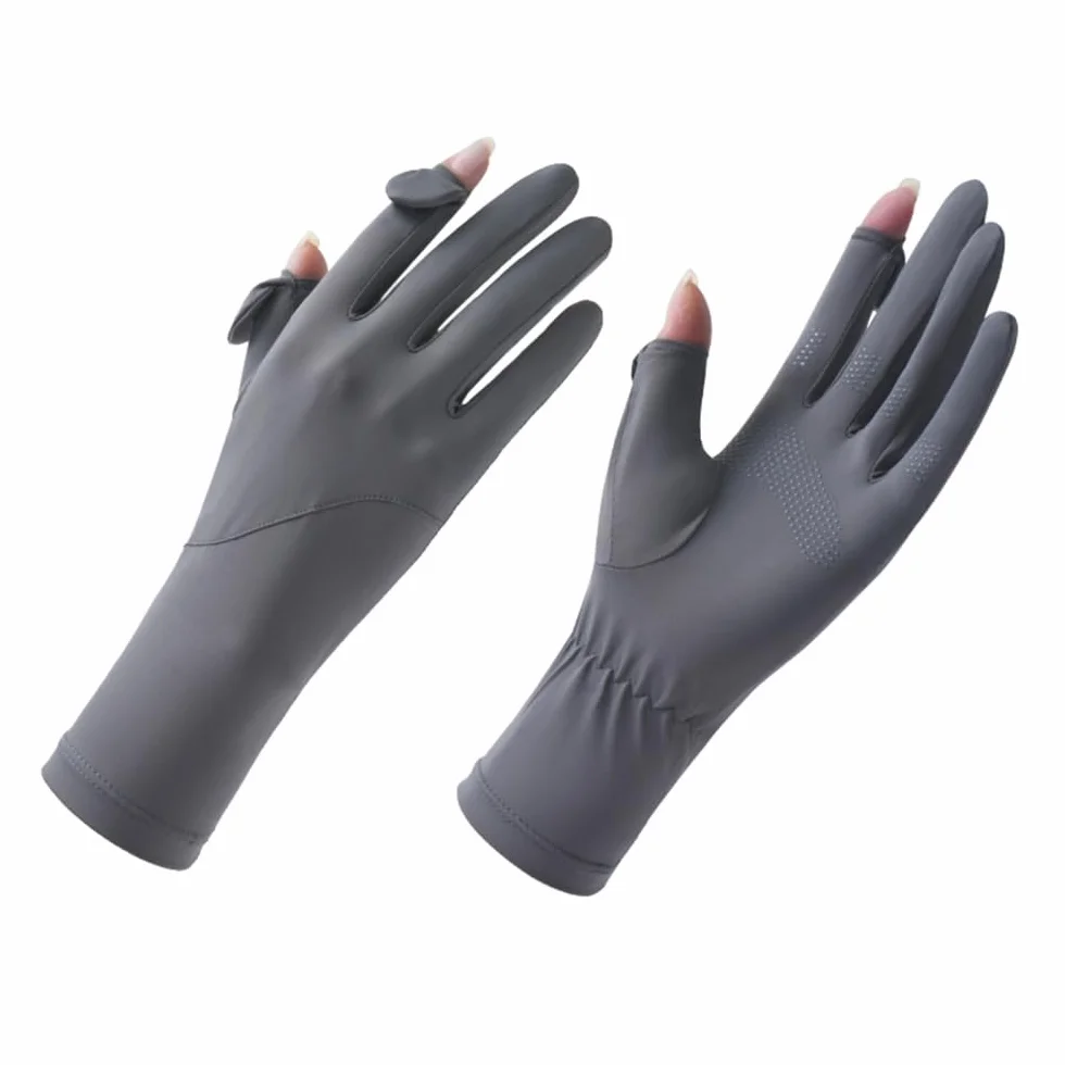Gants de Protection UV pour Femme MiOYOOW, Respirants en Soie Glacée, Antidérapants Écran Tactile