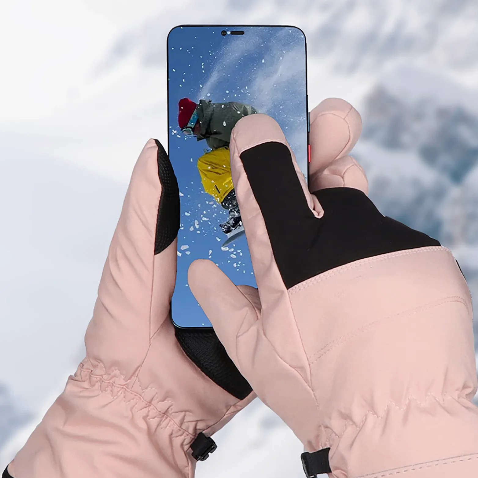 Gants de Ski Gants D’Hiver Écran Tactile Chauds Étanches Protègent du Vent pour Ski Snowboard Course Cyclisme et Les Autres Activités d'hiver en Plein Air