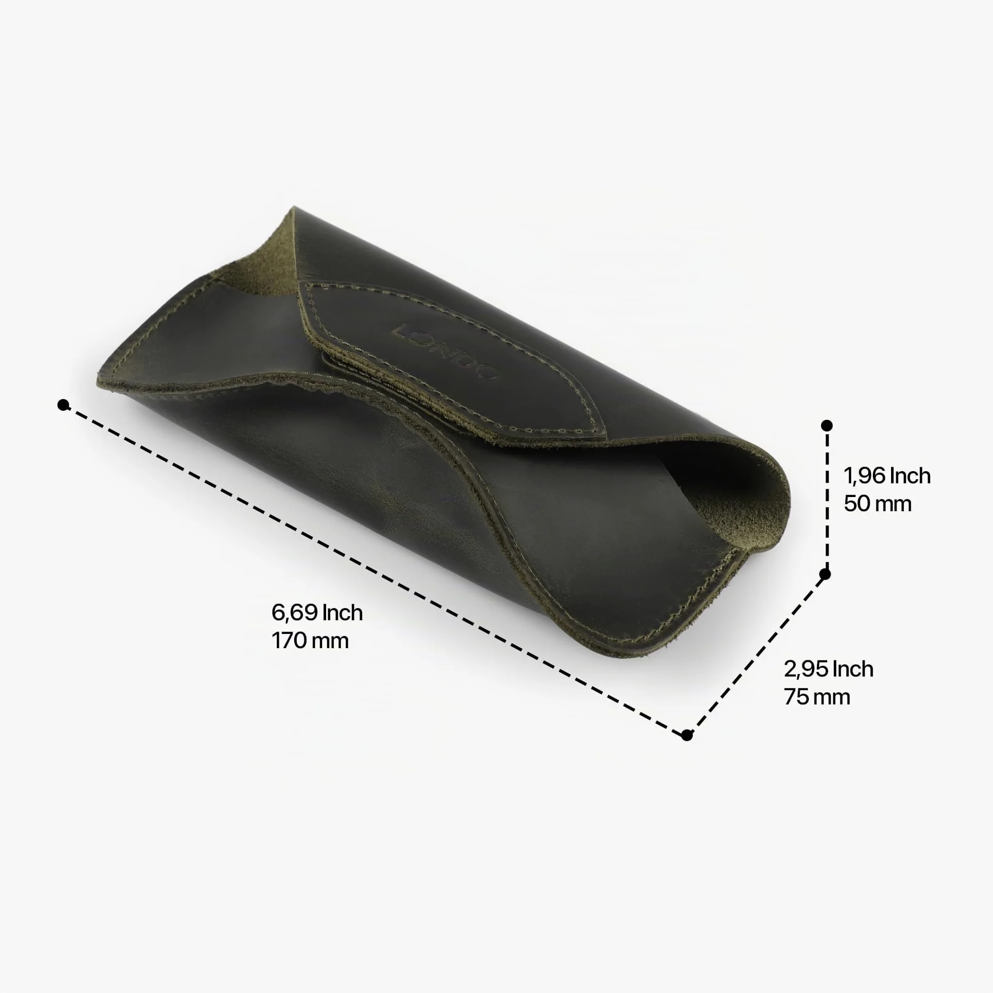LONDO Étui à lunettes et lunettes de soleil en cuir véritable avec fermeture magnétique