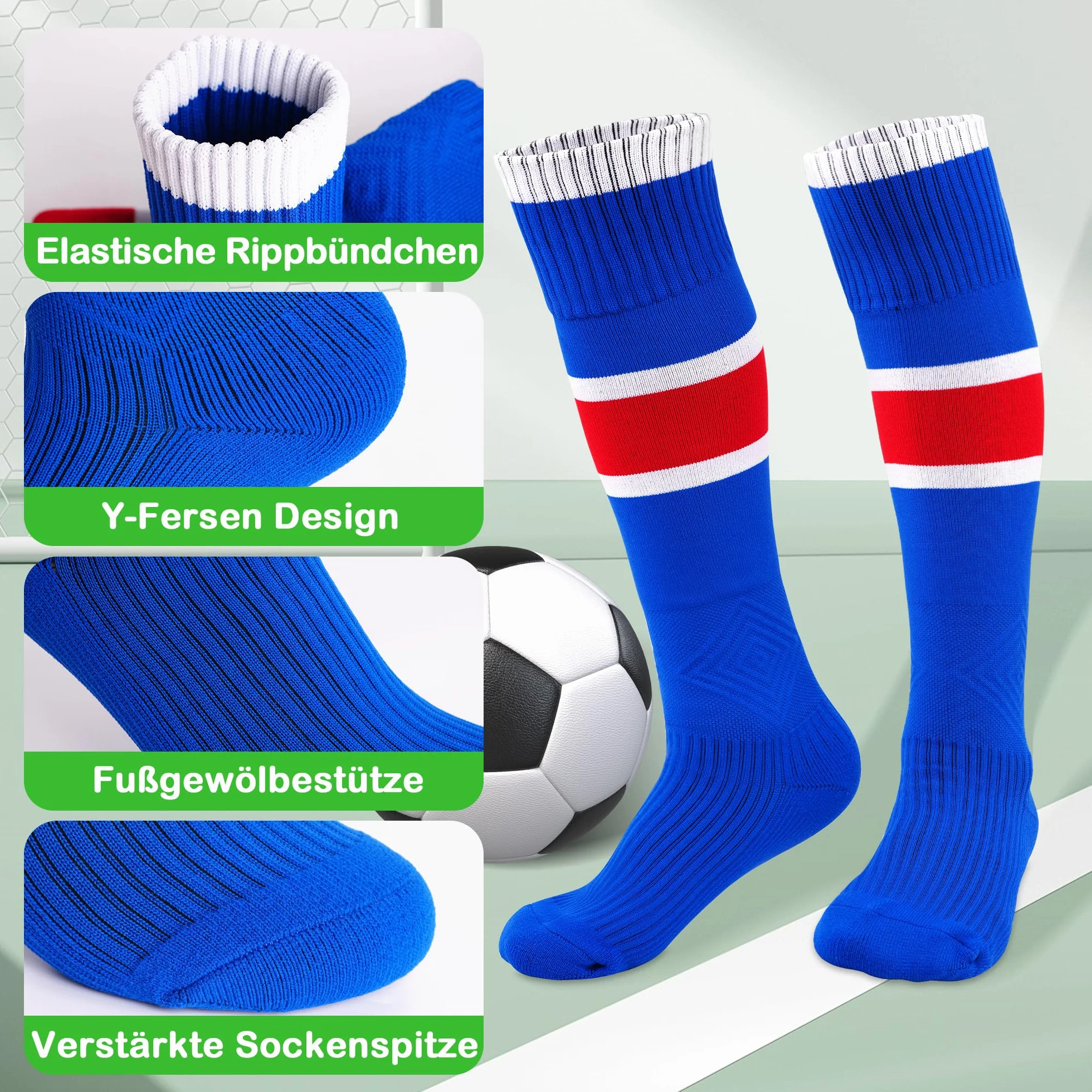 GRPSKCOS 1 paire de chaussettes de football pour enfants - Respirantes - Pour le tennis, le rugby, le hockey - Pour garçons et filles de 4 à 12 ans