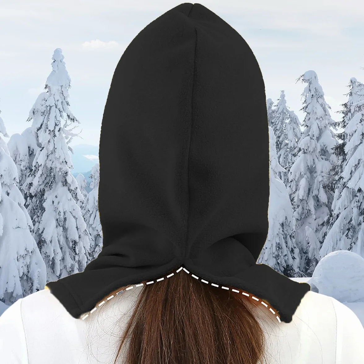 Cagoule Chaude Femme Hiver Balaclava Cyclisme Coupe-Vent Polaire Cache-Cou Outdoor Ski Chapeau