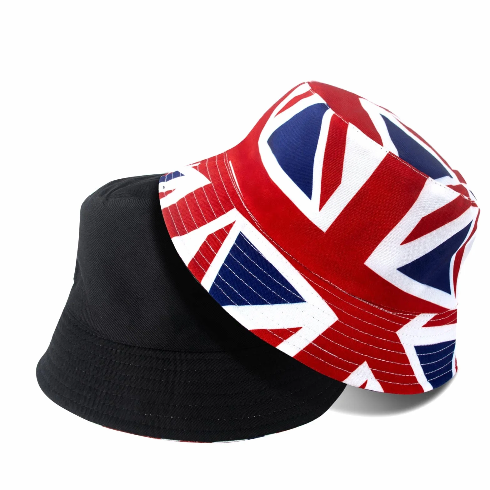 Chapeau melon Union Jack réversible double face couronnement Charles III chapeau soleil résistant décoloration fêtes