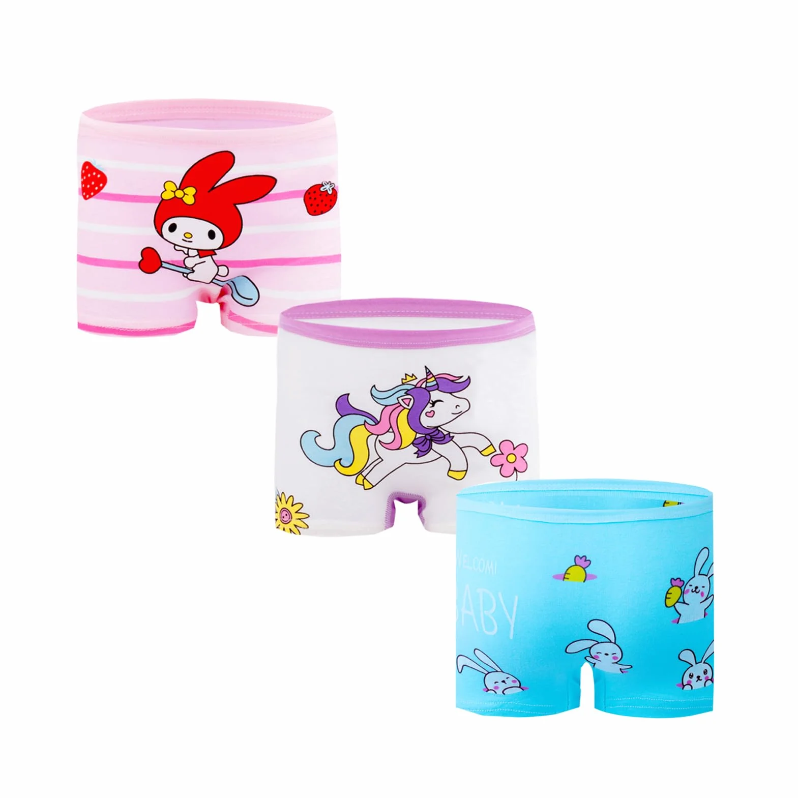 JackLoveBriefs Coton Boxer Fille 12 Pièces Culottes pour Filles 2-9 Ans