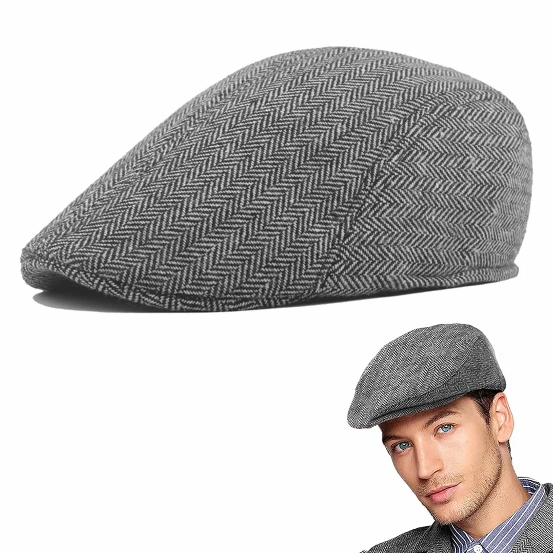 Béret Homme Pur Chanvre Gris Taille Unique Casquette Plate