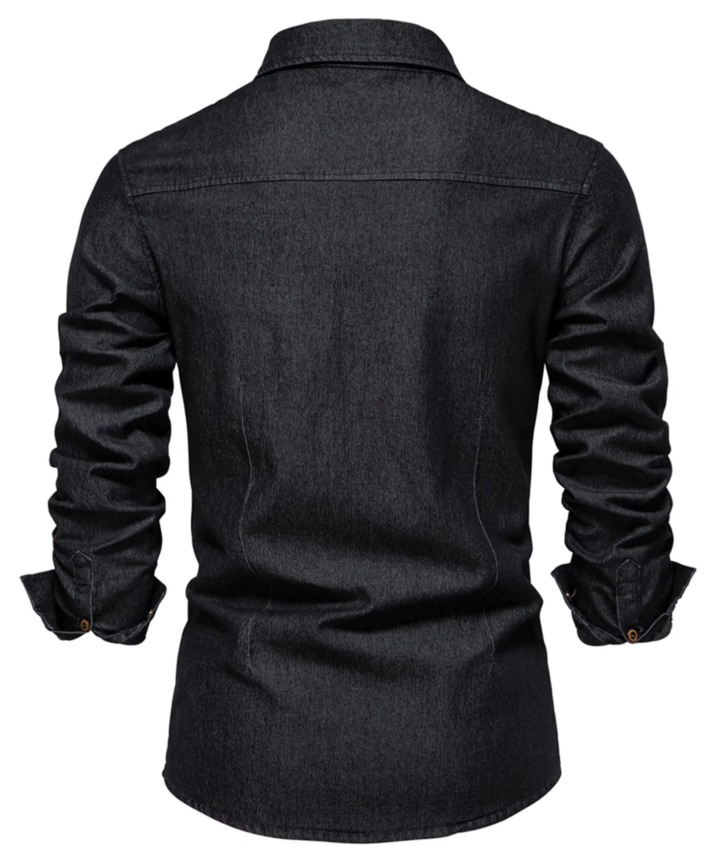 Hommes Manches Longues Chemise Casual Chemise Boutonnée élégante à Coupe Ajustée Henley Shirts de Plage Chemise en Denim Slim Fit avec Poche