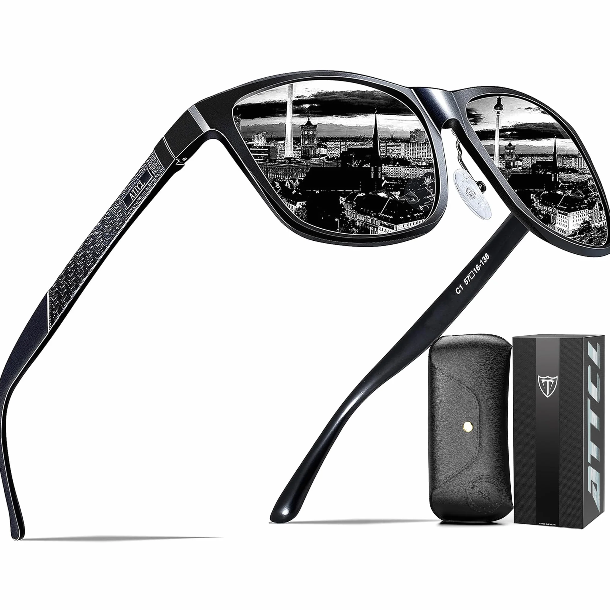 ATTCL Lunettes de soleil polarisées sportives améliorées pour hommes femmes Cyclisme Conduite Pêche Protection UV400 CAT 3 CE