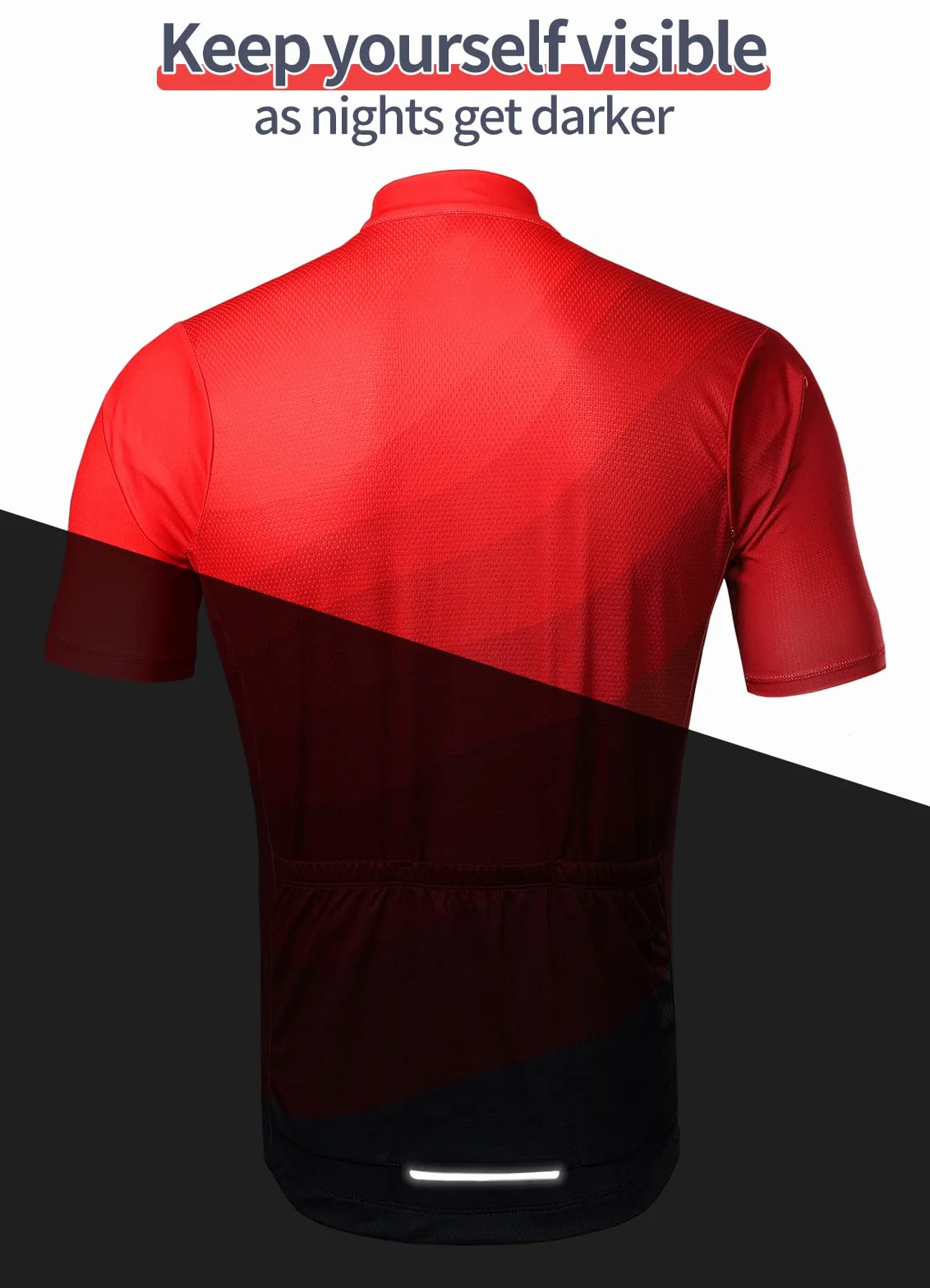 BERGRISAR Maillot de cyclisme pour homme à manches courtes avec poches réfléchissantes