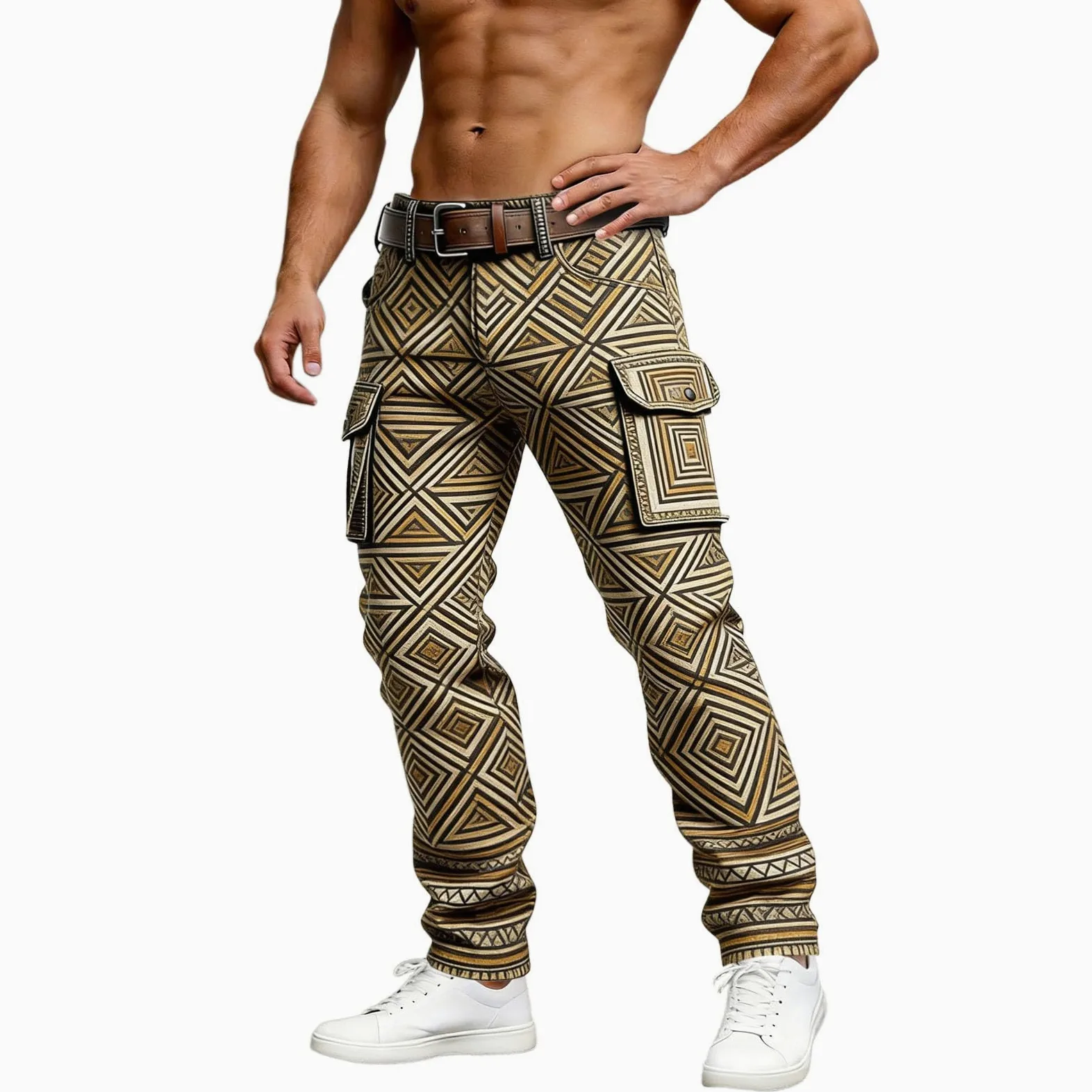 Pantalon De Jogging pour Homme Cargo Travail en Cotton Lodger Décontracté avec Taille Blanc Regular Coton Vêtements Hommes Poche Décontractés Plage Léger Été