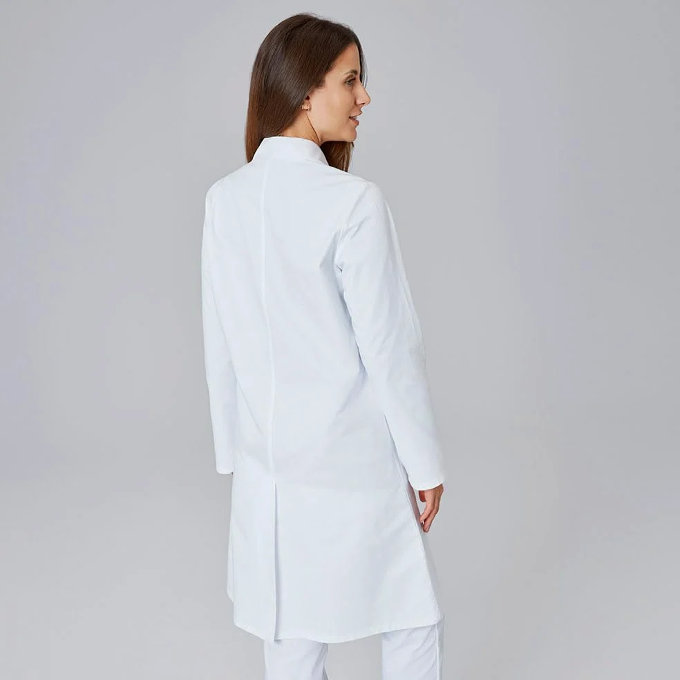 Exner Blouse de médecin pour femme - Blouse de laboratoire - Manteau de travail - Médecin - Blanc - Taille 5XL