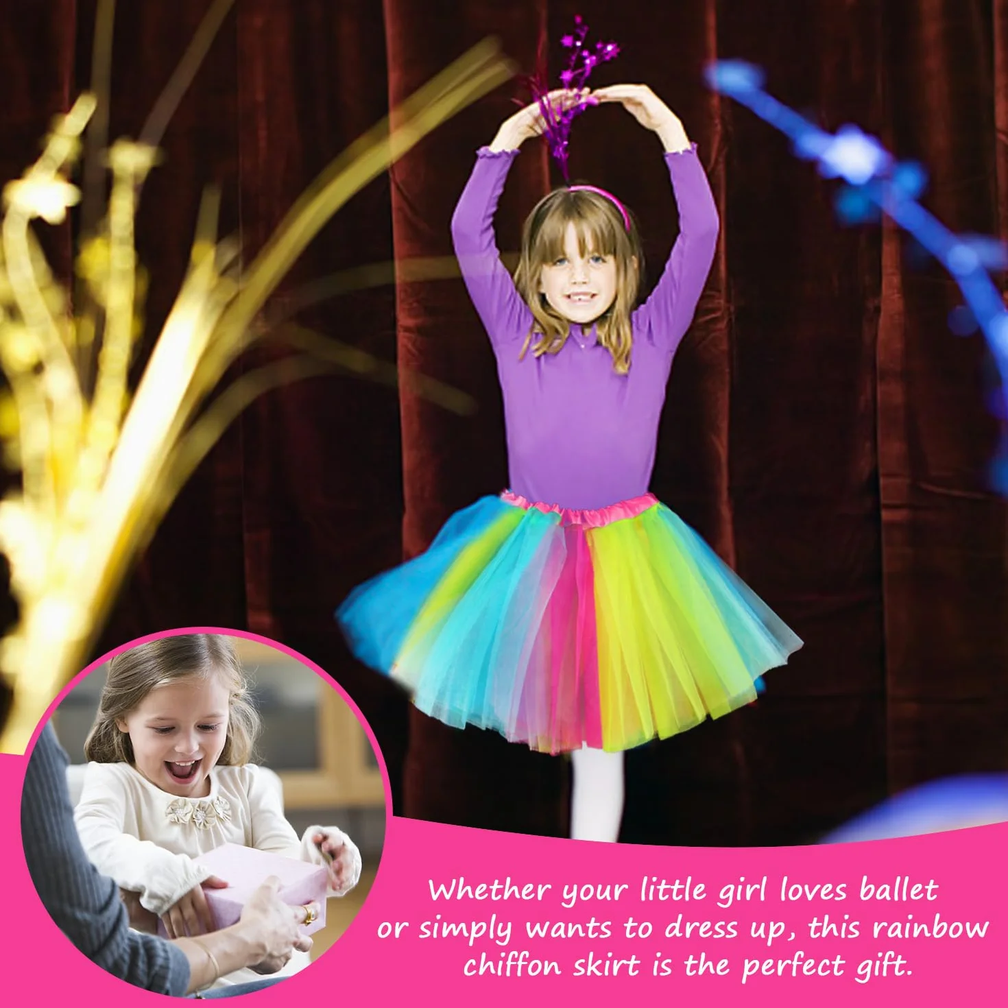 Jupe en Tulle Arc-en-Ciel 1 Pièce, Tutu Doux Et Moelleux, Vêtements De Fête Néon pour Filles, Vêtements pour Enfants des Années 80, Tutu De Danse à Bande élastique