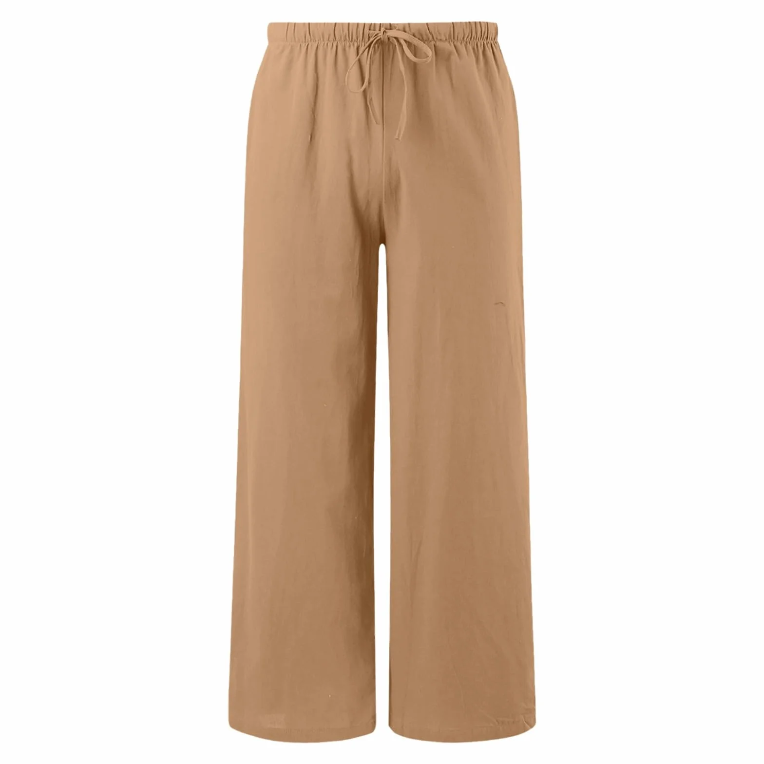 Pantalons Fille Coton Et Lin De Survêtement Doux Léger à Jambe Large Taille Haute Extensible pour Enfants Uni Droit Décontracté Pantalon De Sport avec Poches Confortable Fluide Et Respirant Pants