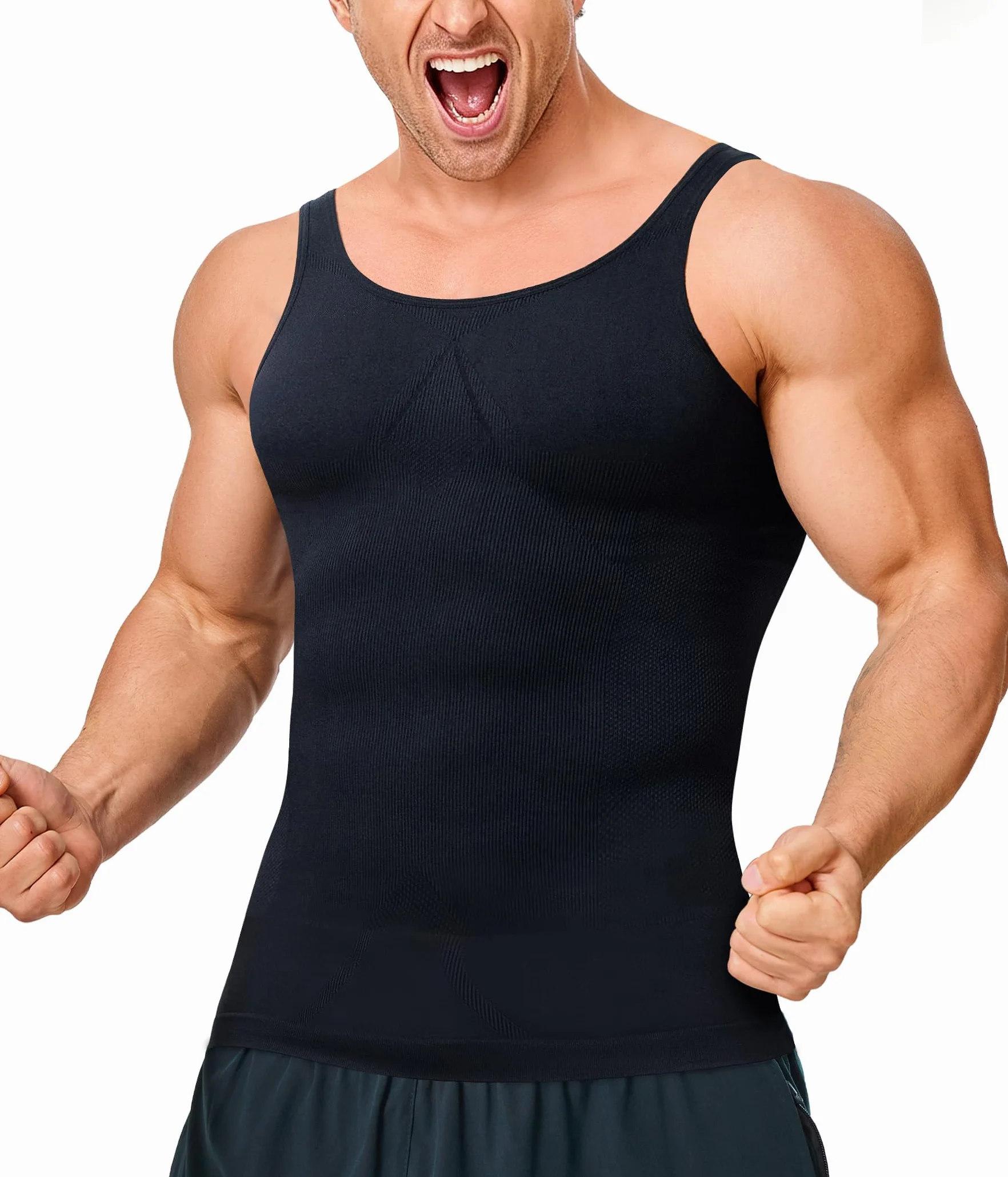 KUMAYES Débardeur de Compression Homme Maillot de Corps Gaine Ventre Plat Invisible Amincissante Posture Shirt