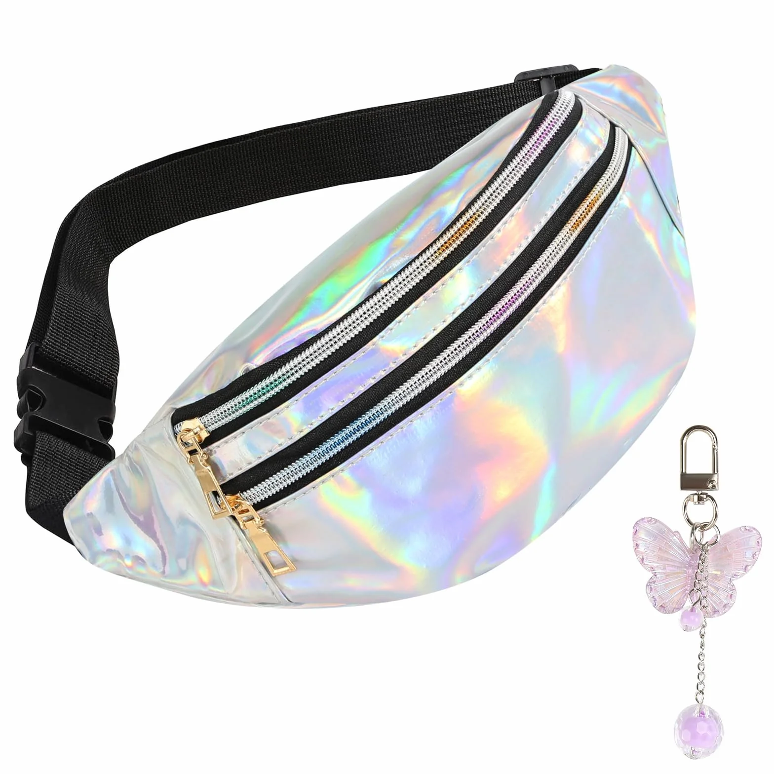 Sac Banane Multicolore Papillon Femme Festival Argenté