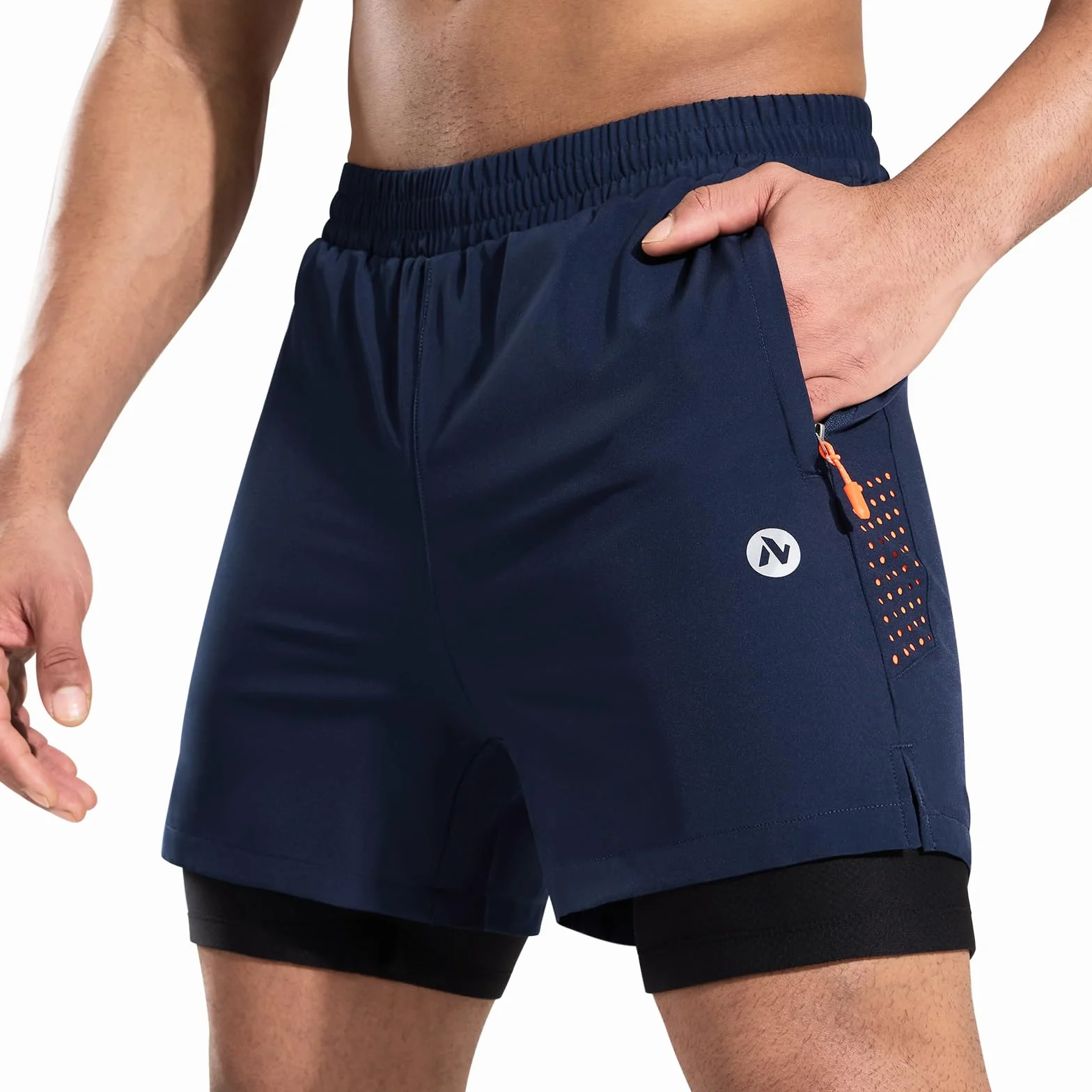Nepest Short de VTT rembourré 4D pour homme - Coupe ample - Rembourrage en gel - Poches zippées