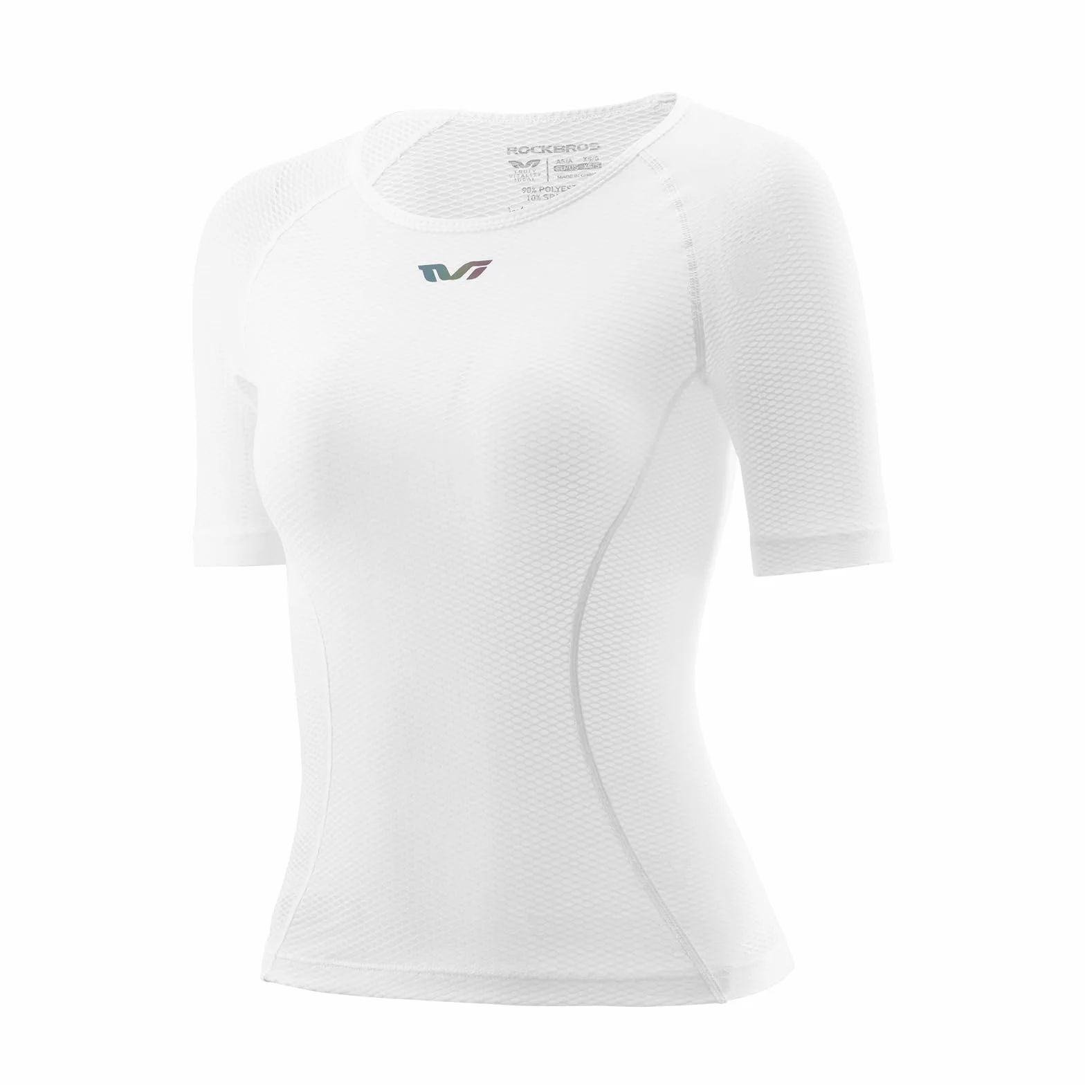 ROCKBROS TVI Gilet Femme Manches Courtes Séchage Rapide sous-Maillot Cycliste Maille Respirant Léger Vélo VTT Running Jogging Blanc
